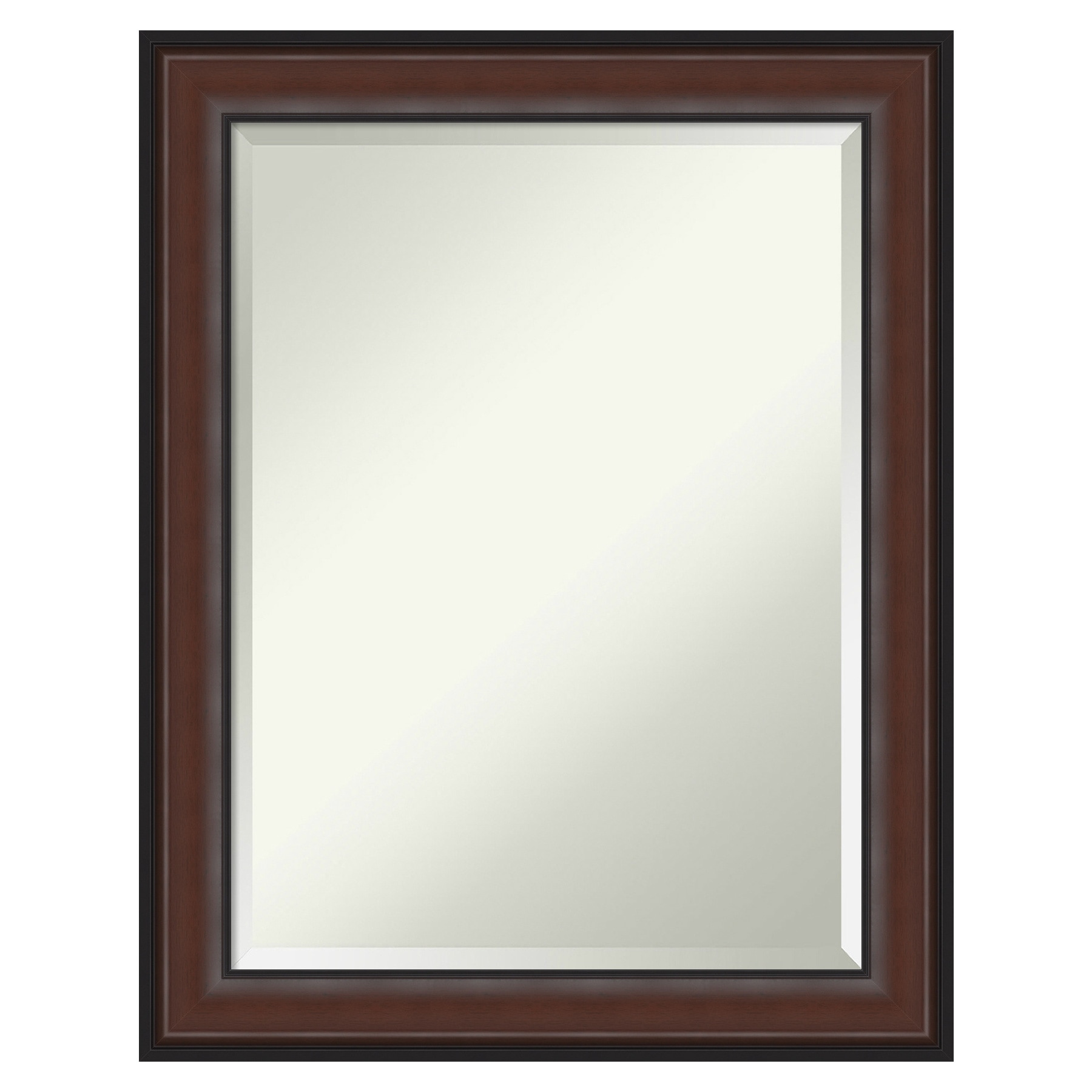 Amanti Art DSW4593110 Harvard 22.5-in x 28.5-in Framed Rectangle Bathroom Vanity Mirror ( Walnut Cherry )