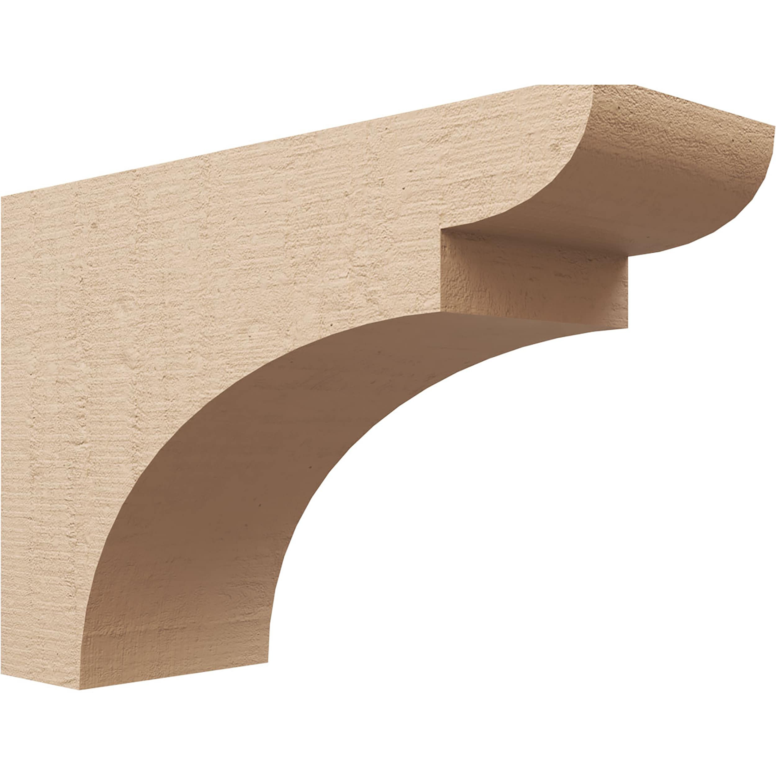 Ekena Millwork CORU08X24X16YORRCPR 8-in x 24-in x 16-in Rough Cedar Woodgrain TimberThane Primed Urethane Paintable/Stainable Corbel