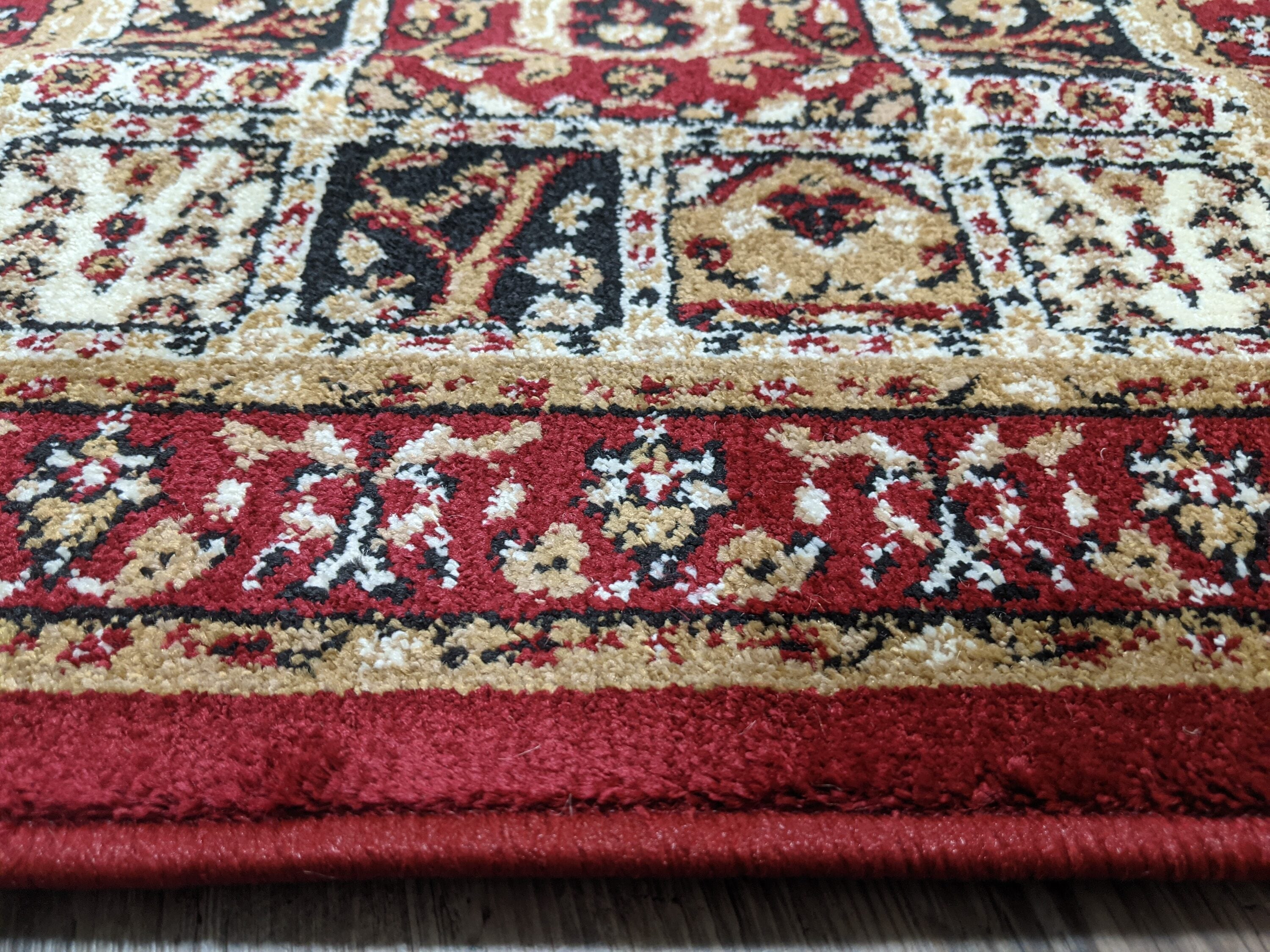 Traditional Red and Beige Synthetic 5' x 7' Kids Area Rug
