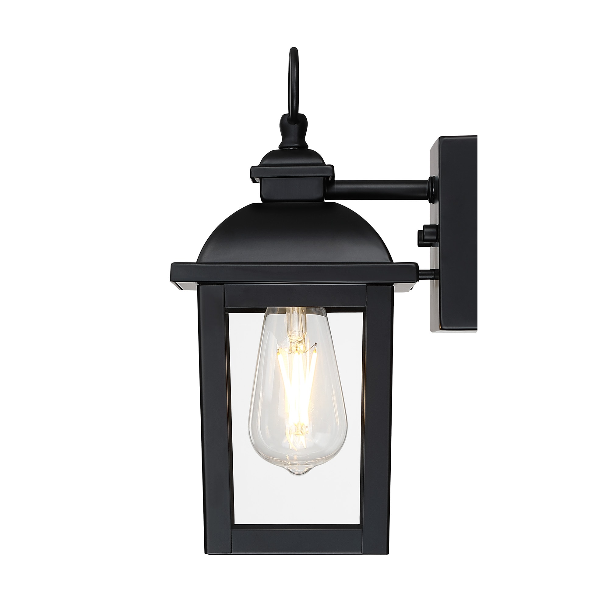 allen + roth Belford 1-Light 11.4-in H Matte Black Led, Outdoor Wall ...