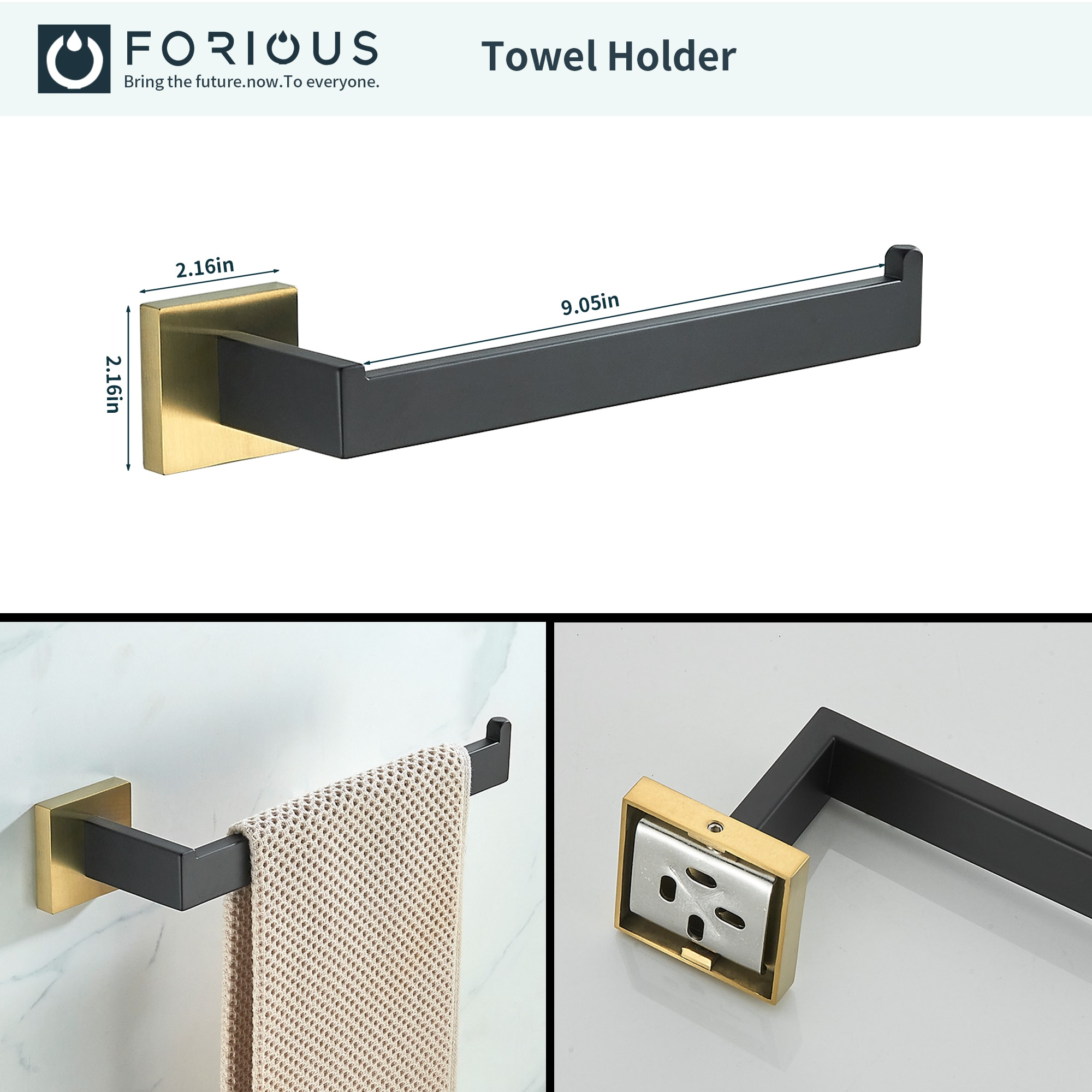 FORIOUS LL19002BG5A Decorative-Bath-Hardware-Kits - View #5