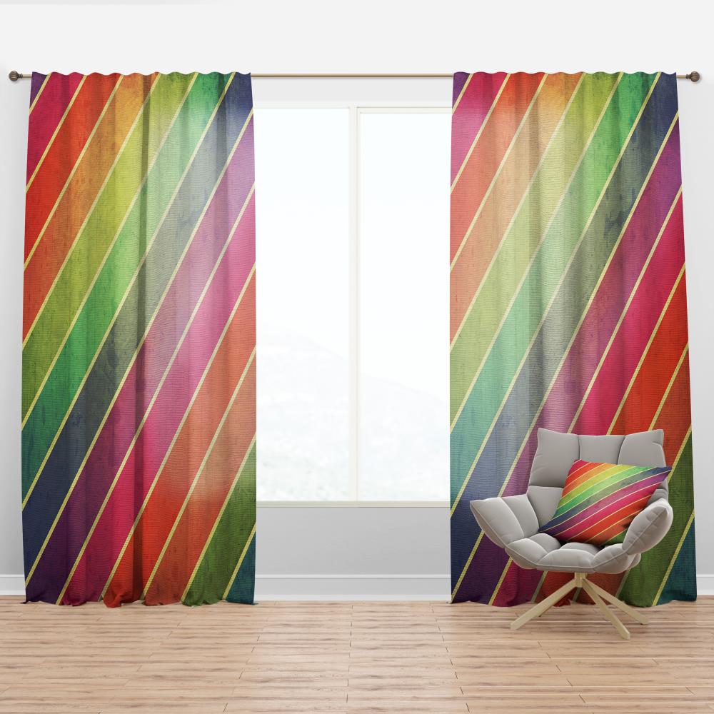 Designart CTN24470-52-90 90-in Multiple Colors/Finishes Geometric Room Darkening Thermal Lined Rod Pocket Single Curtain Panel