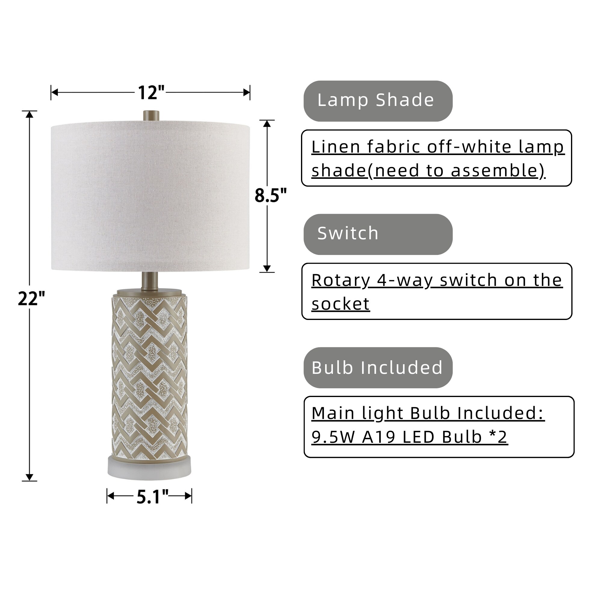 KAWOTI 21378 Table-Lamps - View #6