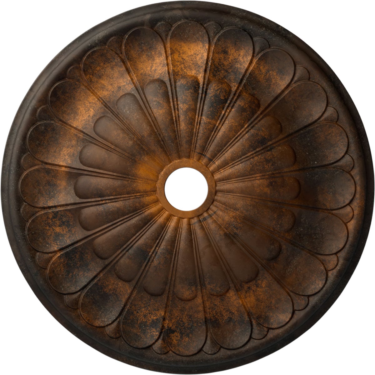 Ekena Millwork CM31GORUS Gorleen 31.625-in W x 31.625-in L Painted Rust Polyurethane Whole Ceiling Medallion