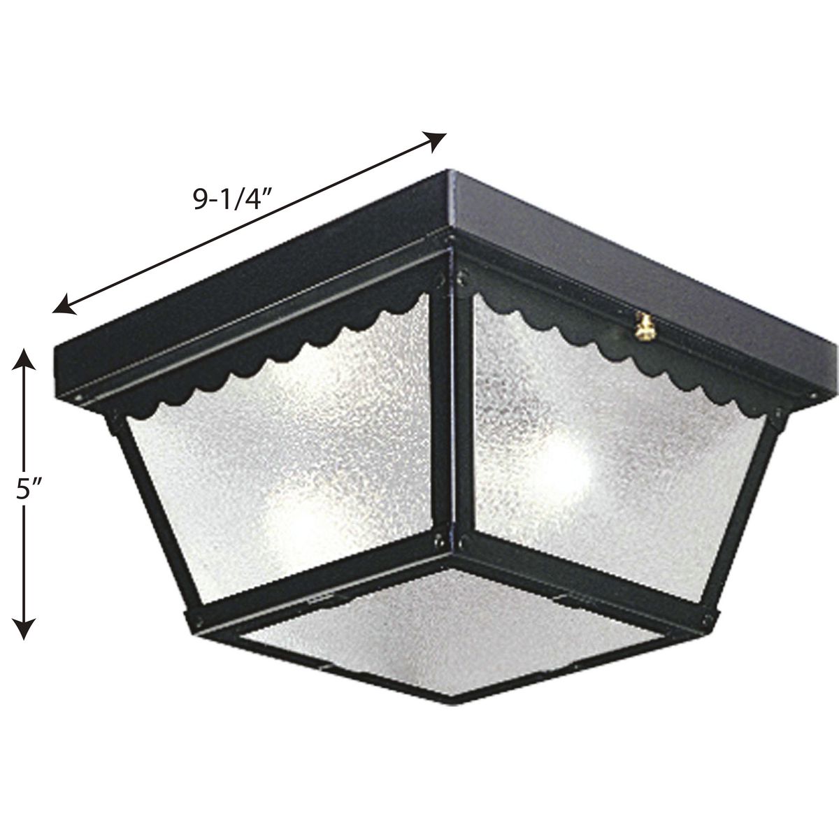 Luce. oOページ Progress Lighting 2-Light 9.25-in Black Indoor/Outdoor Flush Mount