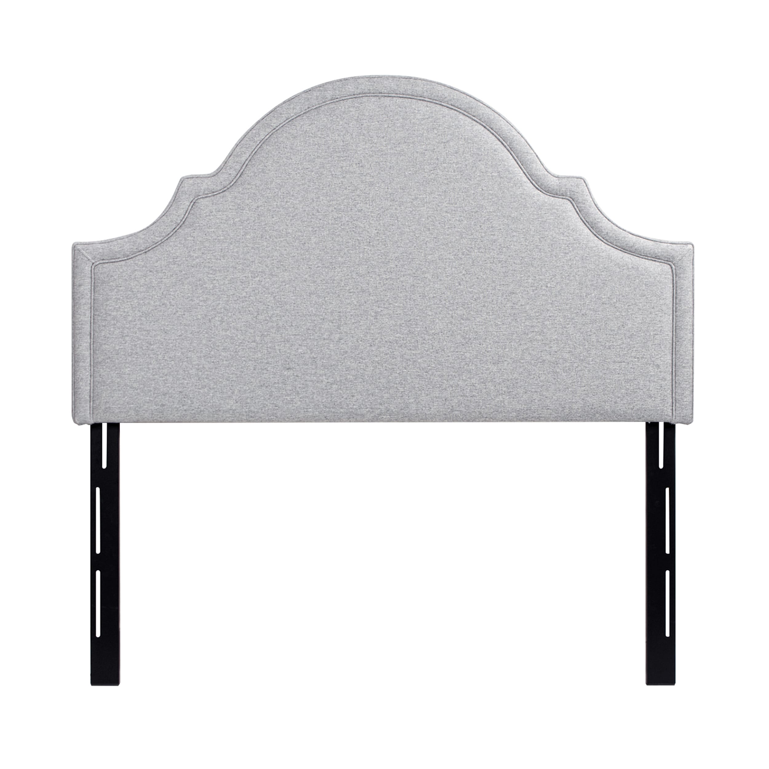 Jennifer Taylor Home L3-962-5000 Catherine Light Grey Polyester Queen Polyester Upholstered Headboard