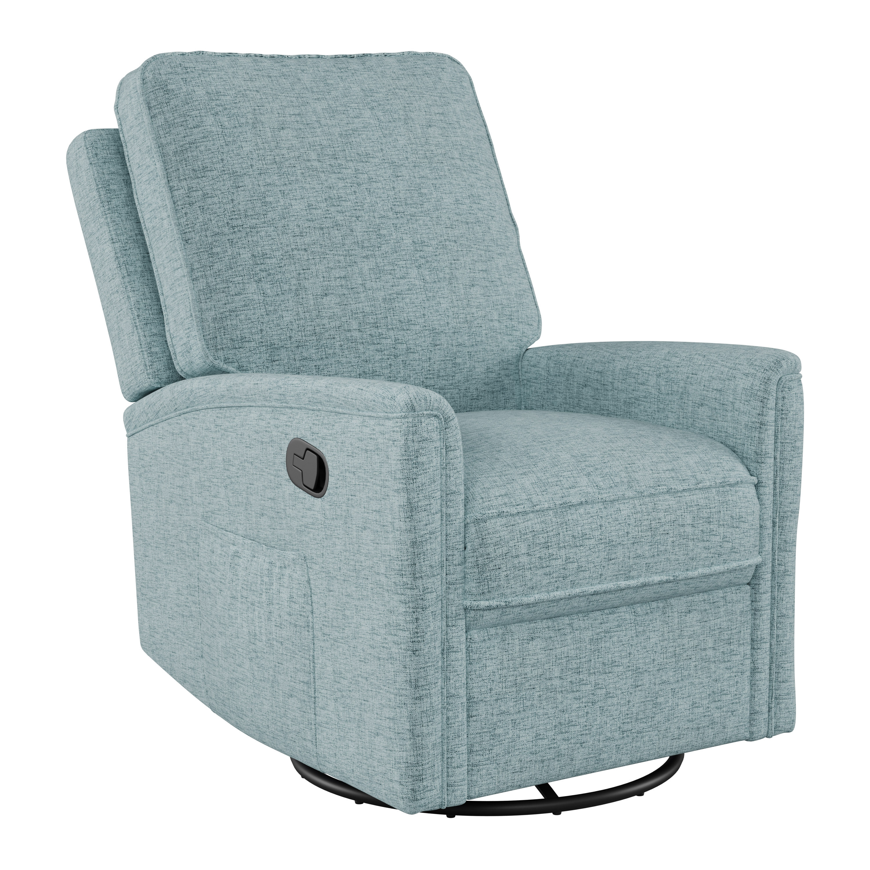 CorLiving Jasmine Blue Upholstered Swivel Glider Recliner Chair in the ...