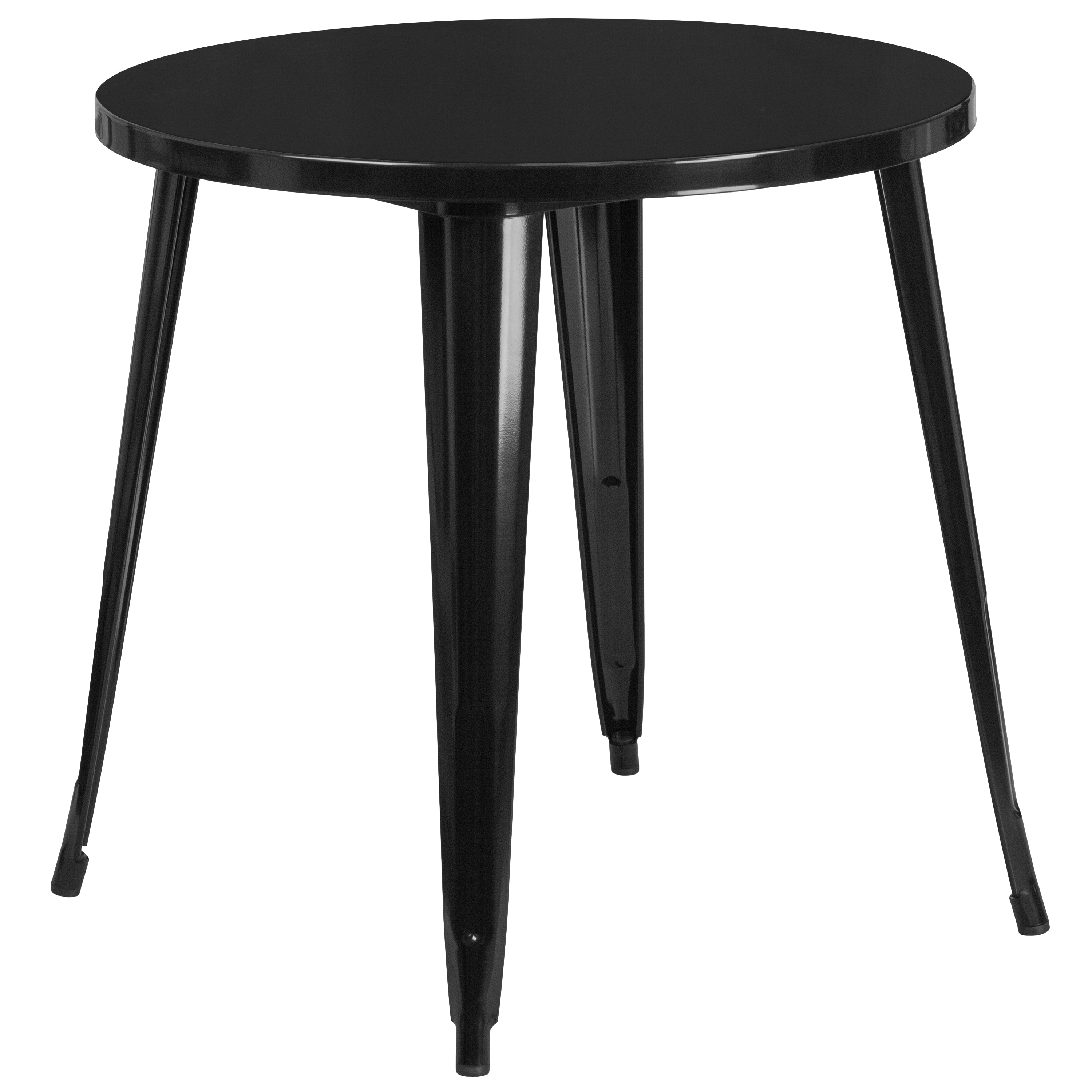 Flash Furniture 889142065043 Black Round Contemporary/Modern Dining Table, Metal with Black Metal 30-Inches L x 29.5-Inches H