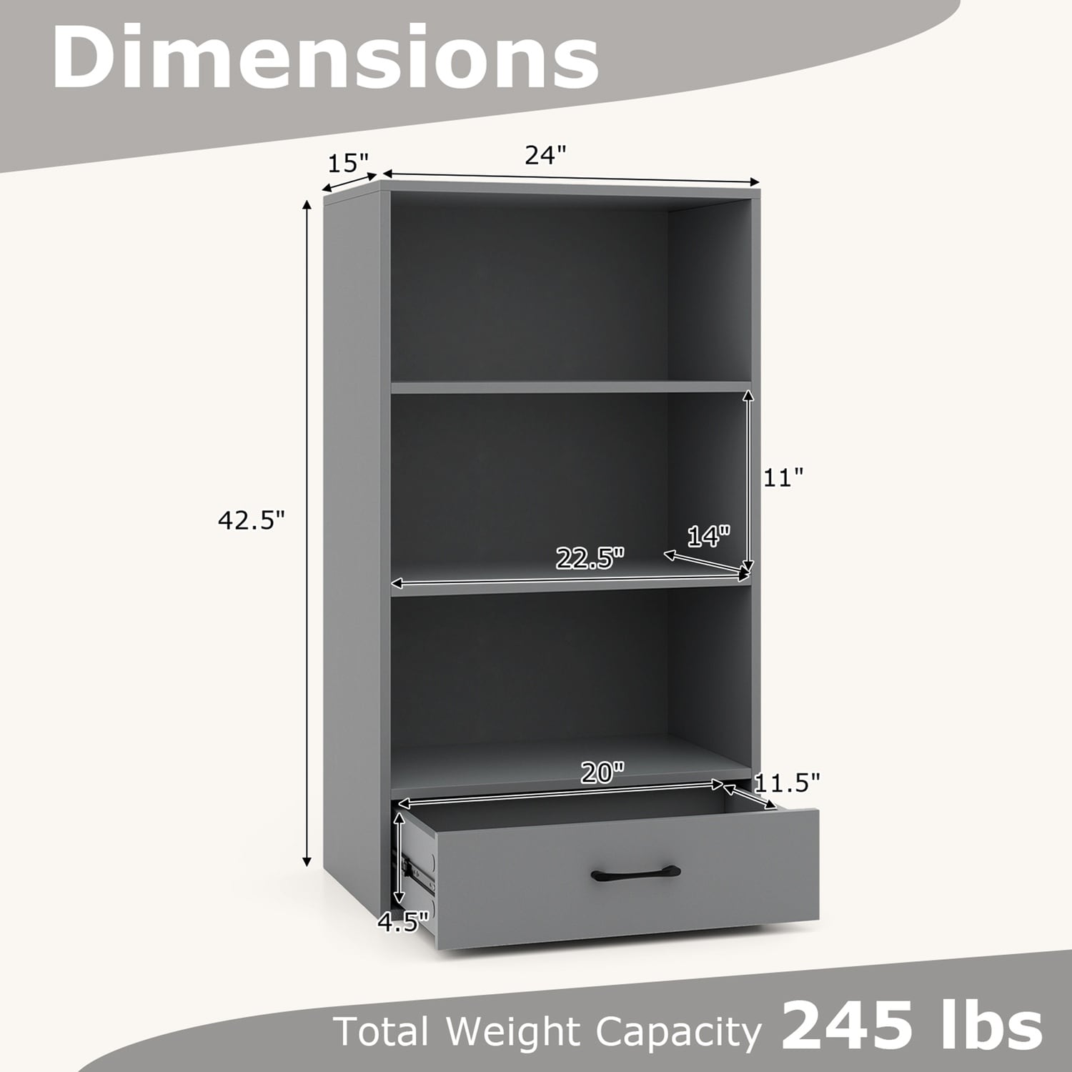 Costway CSHY000030 bookcases - View #3