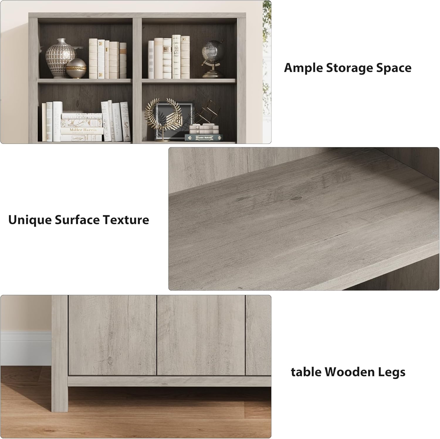 GAOMON 74.5 in Tall Double Wide Bookshelf Extra Wide 6-Tier Wooden ...
