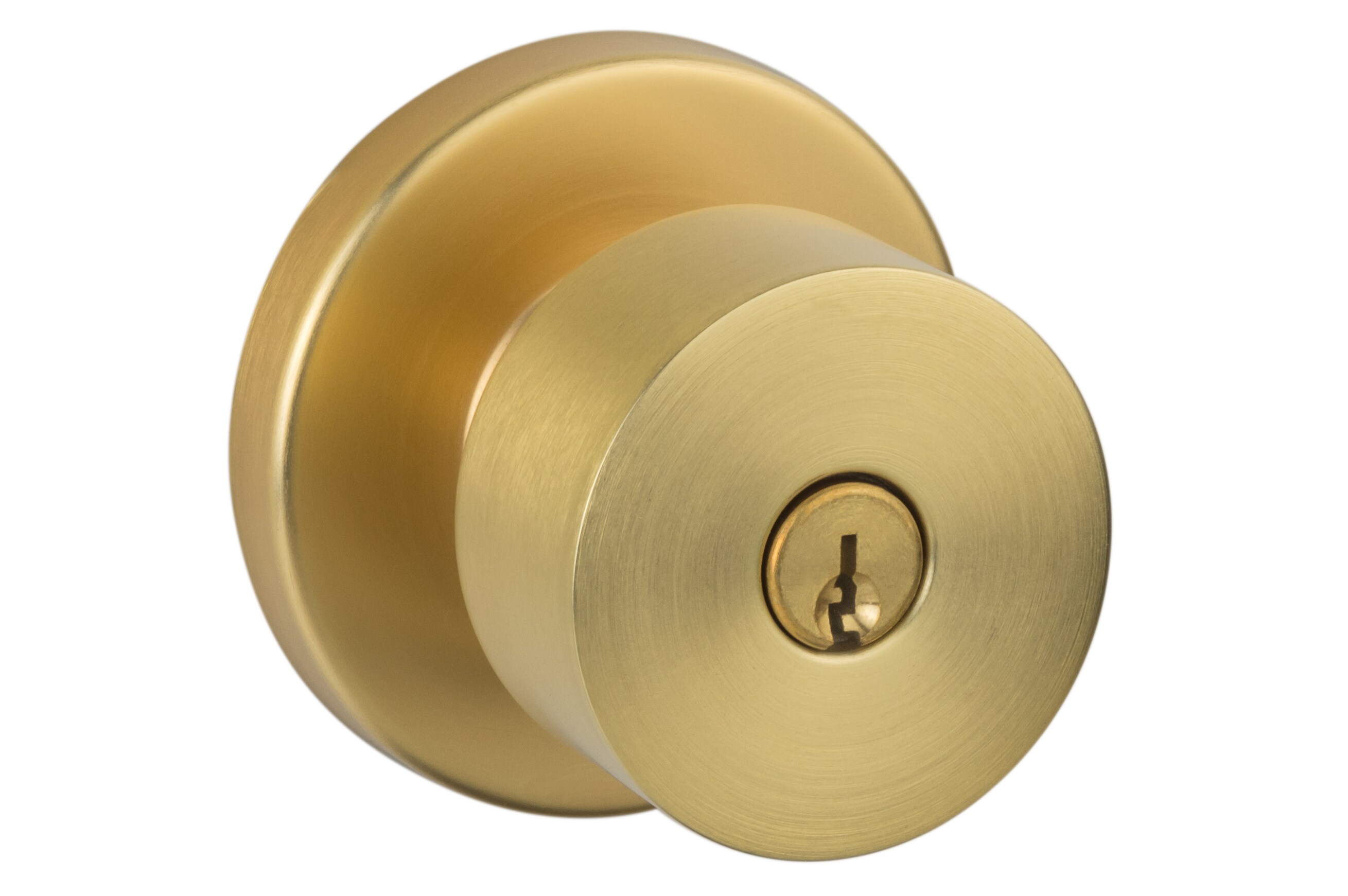 Sure-Loc Hardware Satin Brass Exterior Keyed Entry Door Knob in the Door  Knobs department at