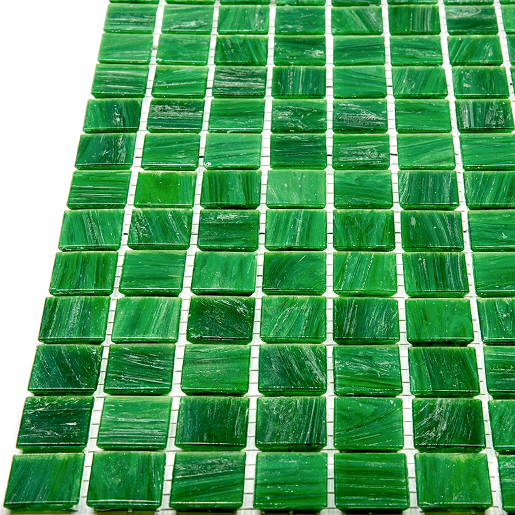 Kelly Green 12" x 12" Glossy Glass Mosaic Tile