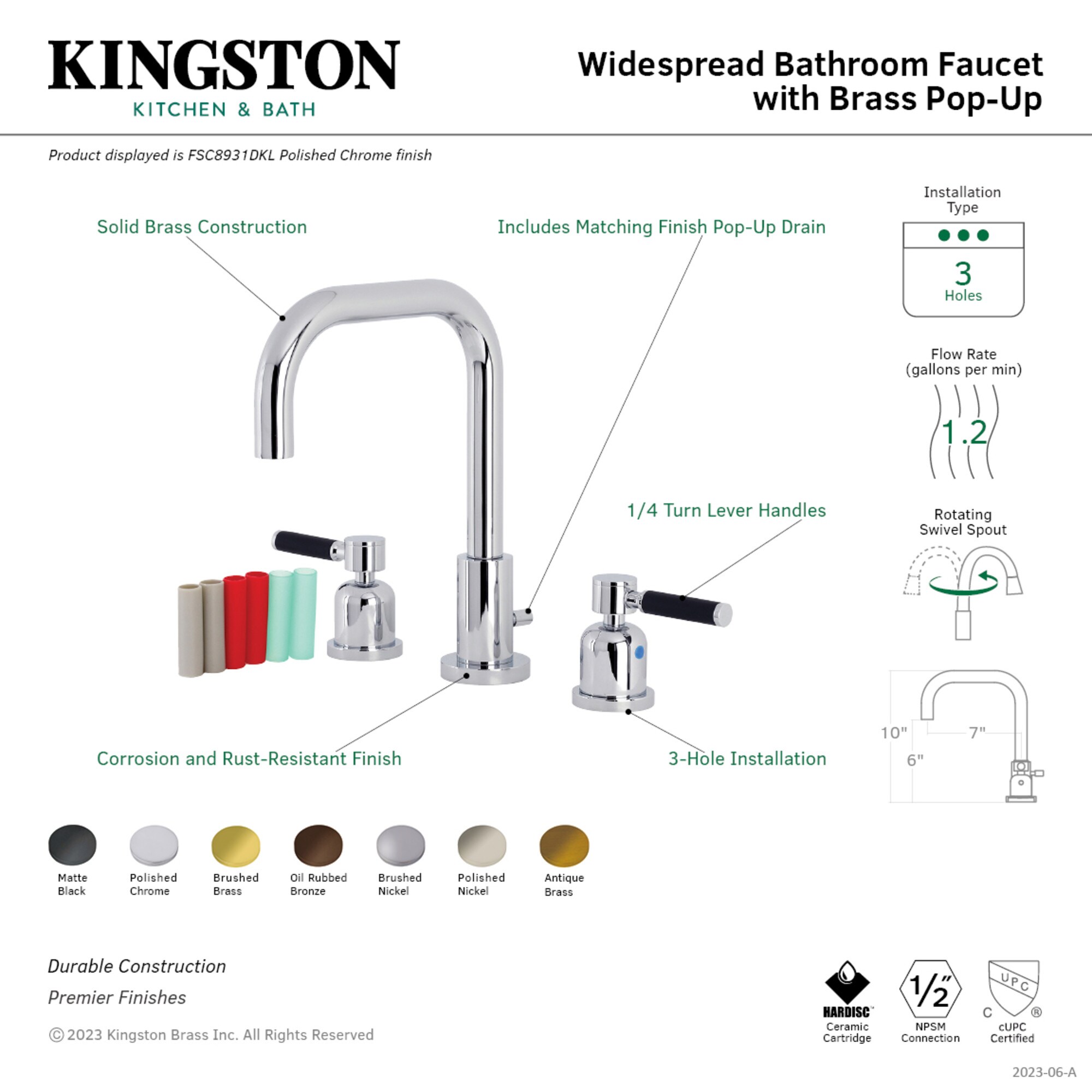 Kingston Brass WLFSC8930DKL Lavatory-Faucets - View #3