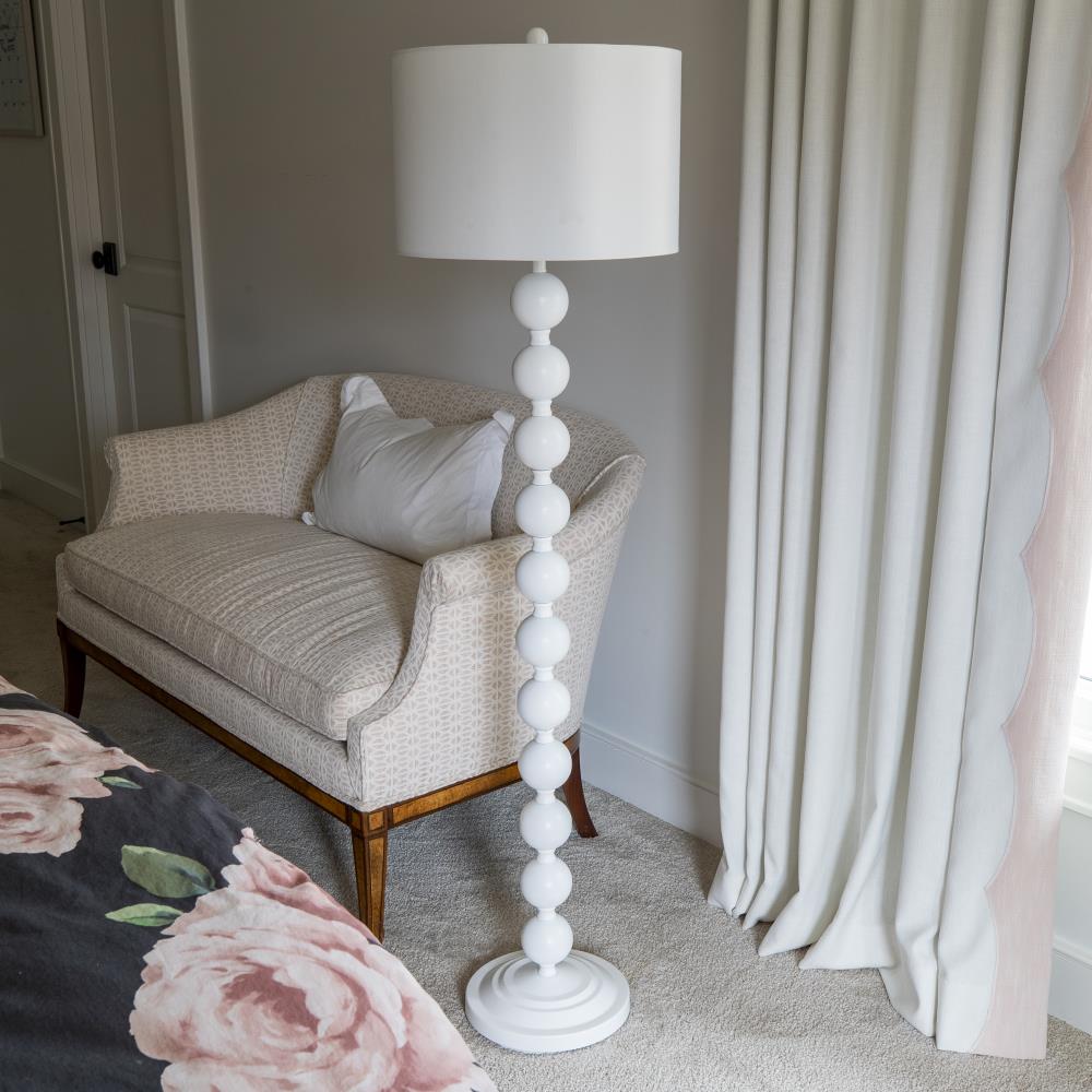 white stacked ball floor lamp