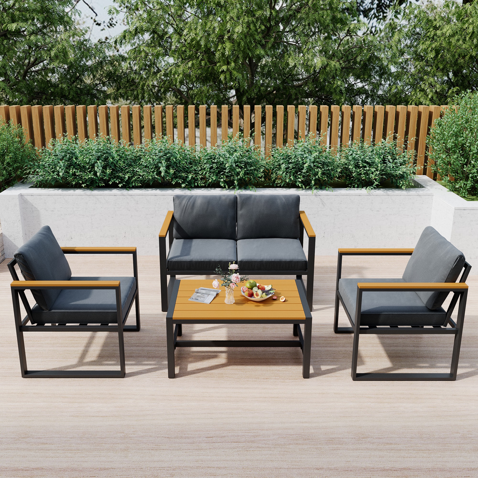 PamaPic TB-SF-4JT-T-WL1 Patio-Conversation-Sets - View #3