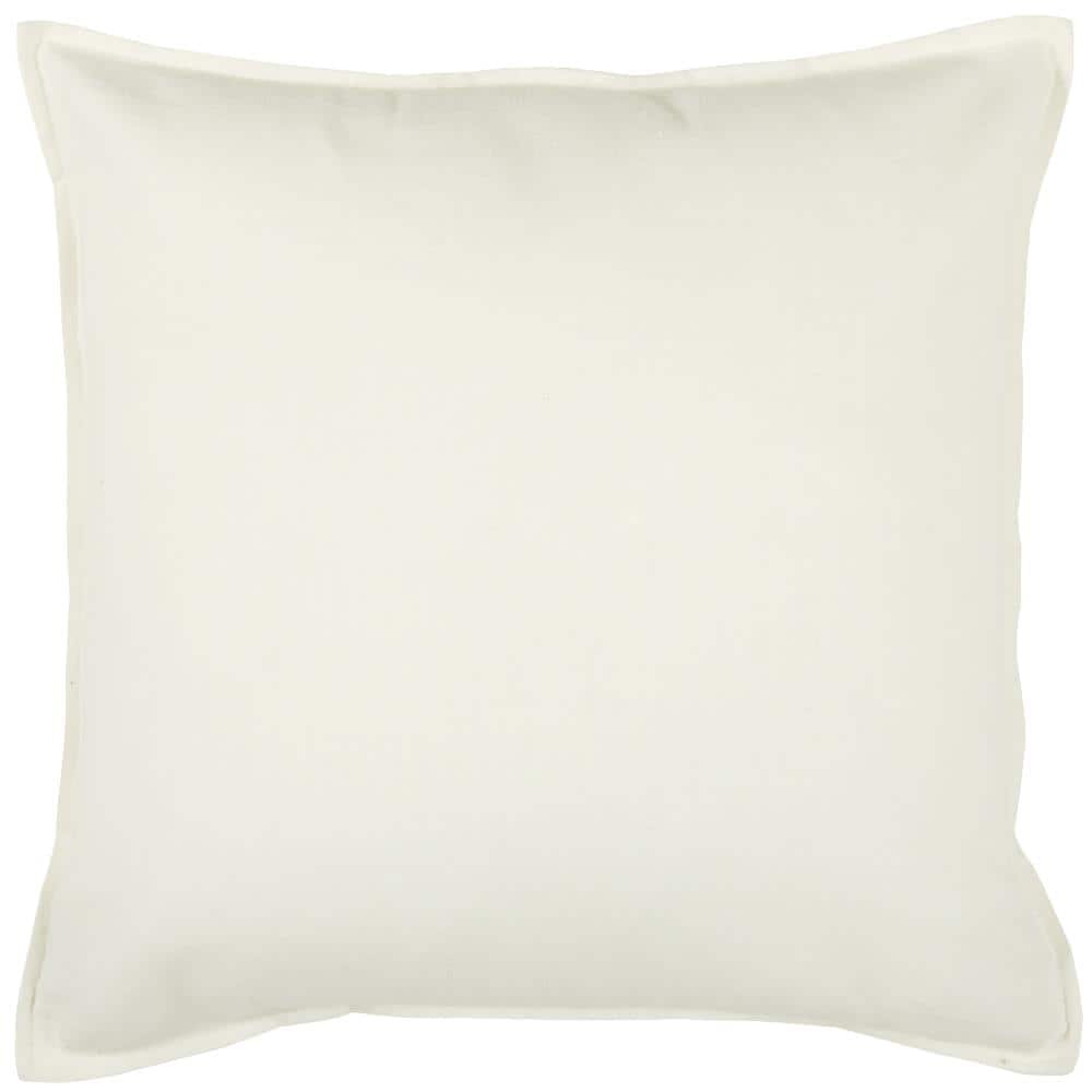Rizzy Home T3427E Poly filled pillow 20-in x 20-in Ivory Square Indoor Decorative Pillow