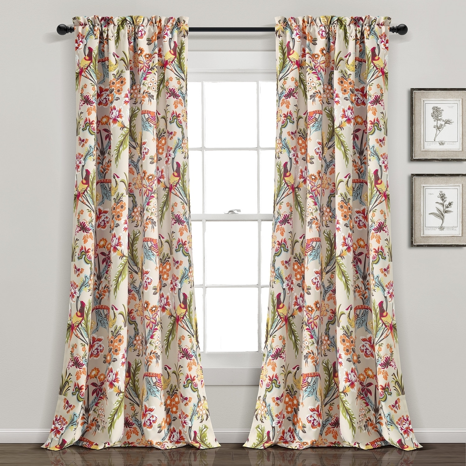 Lush Decor 84-in Neutral Light Filtering Rod Pocket Curtain Panel Pair in  the Curtains & Drapes department at