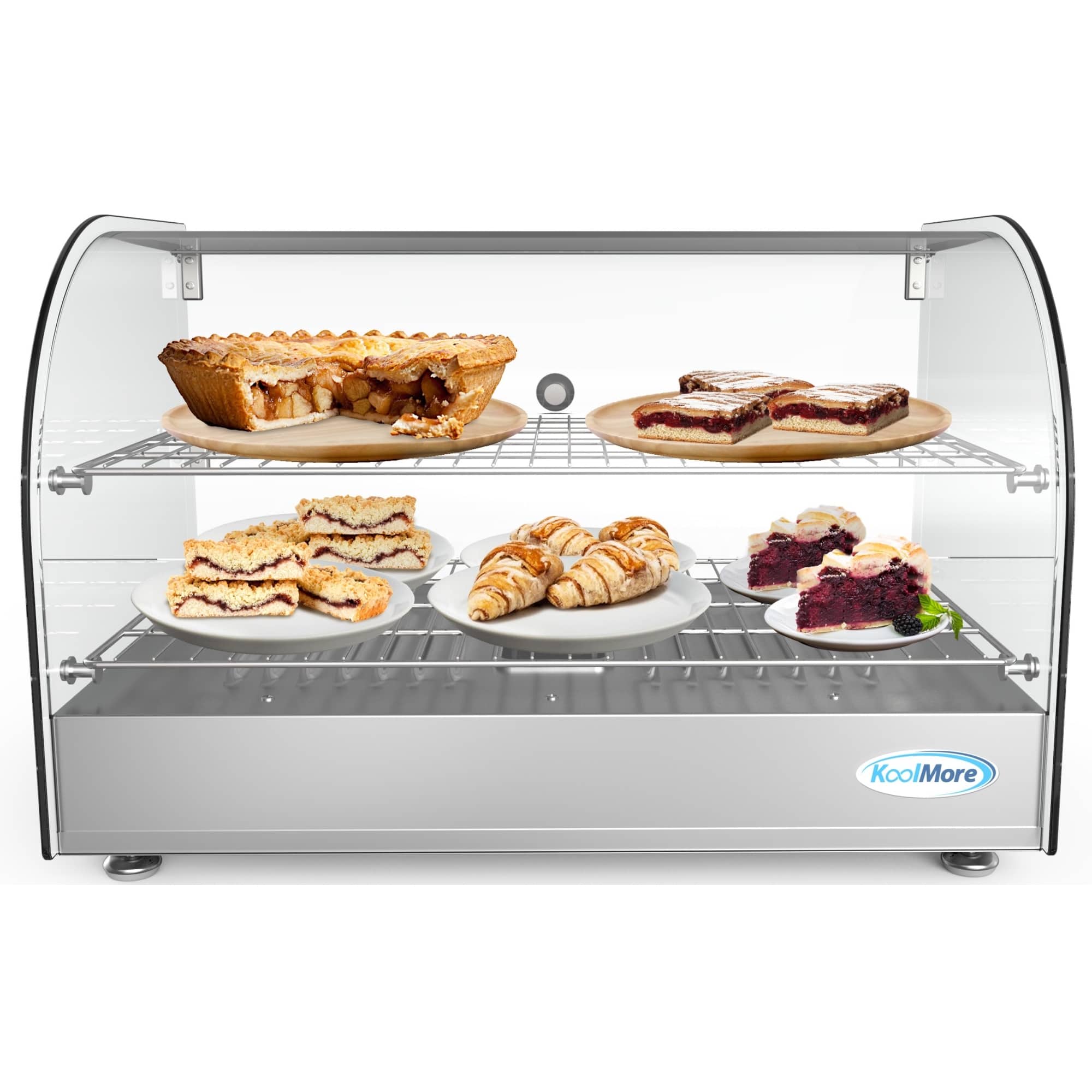 KoolMore HDC-1.5C 22 in. Curved Glass Countertop Display Warmer 1.5. cu. ft.