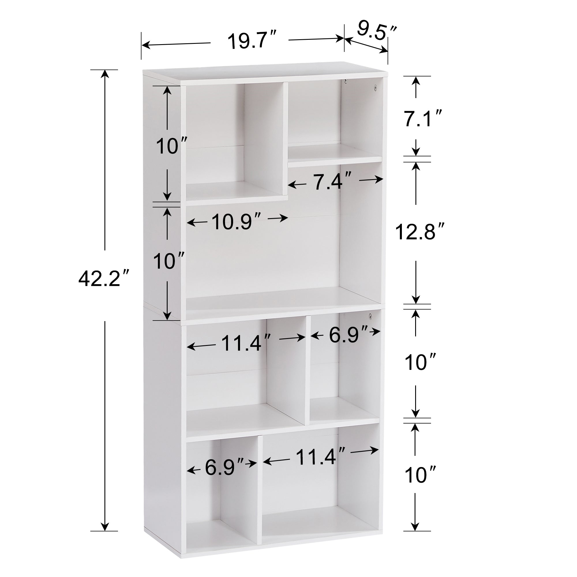Vecelo LOE-B11-WHT bookcases - View #3