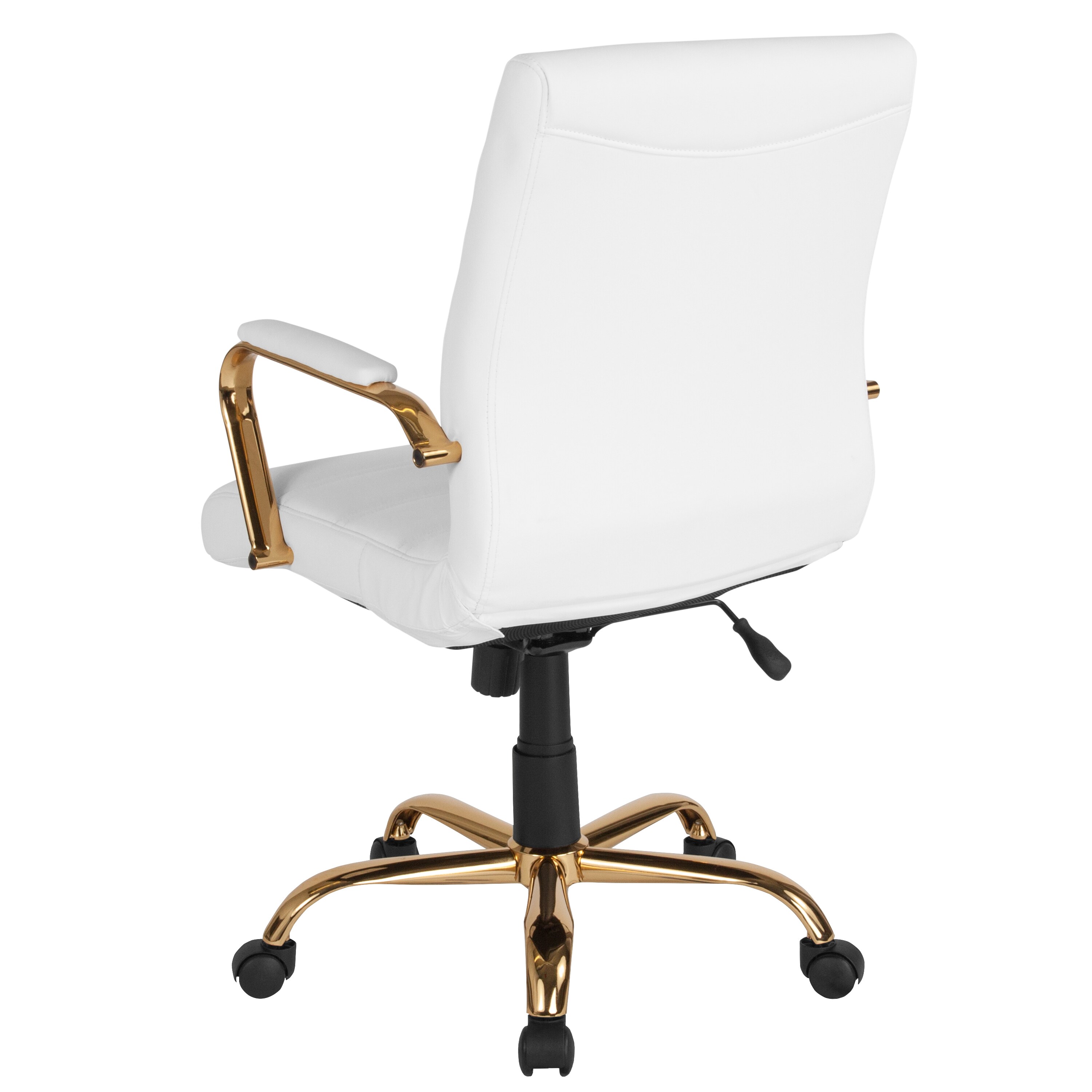 Mid Back Office Chair White Mesh Upholstery with Chrome Accents Desk Chair 