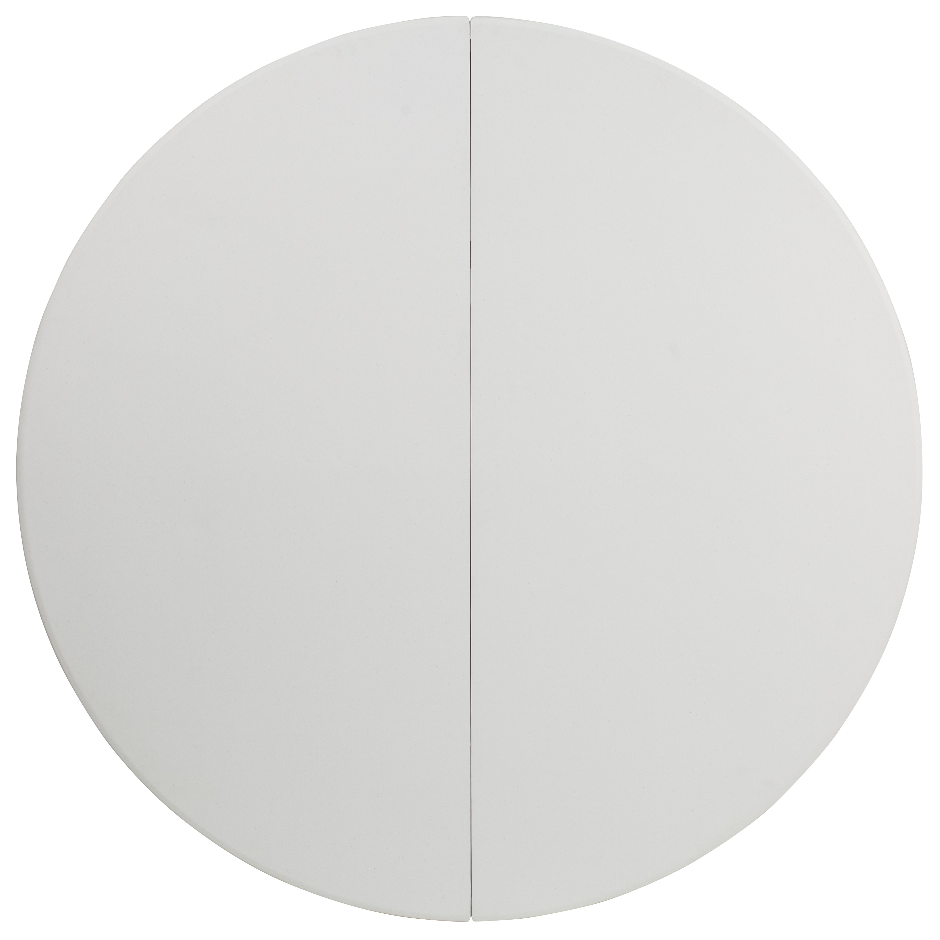 Granite White 60'' Round Bi-Fold Table with Metal Frame and Handle