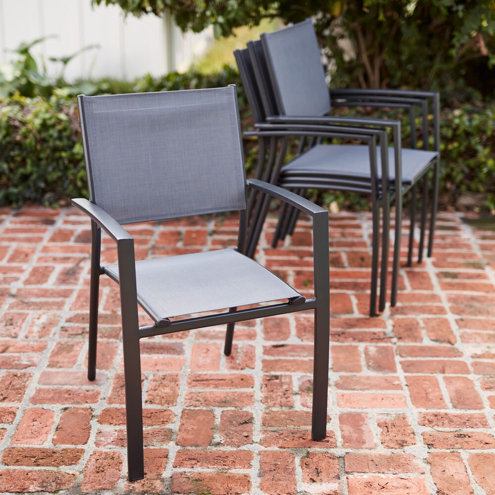 Naples 5-Piece Matte Black and Gray Aluminum Outdoor Dining Set