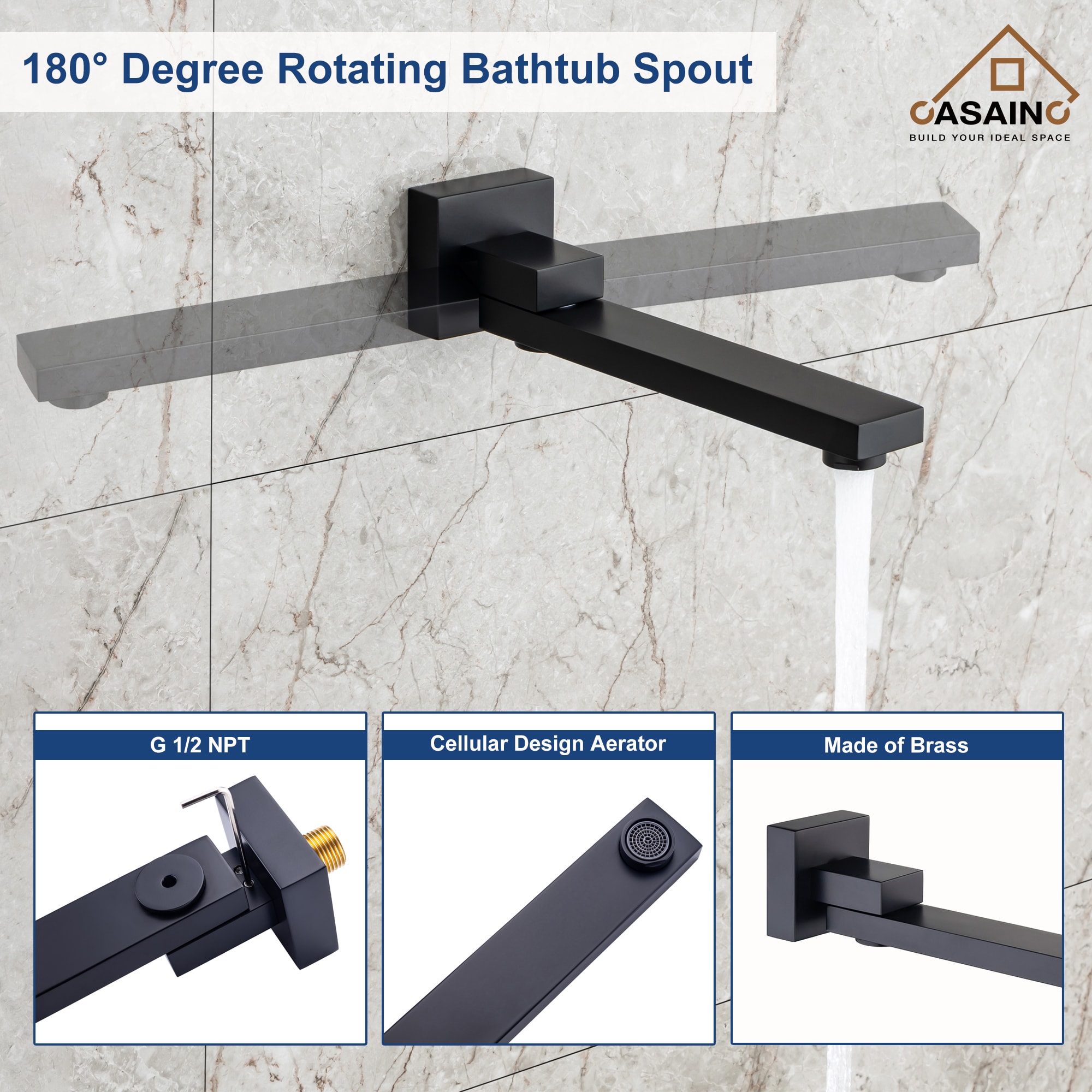 CASAINC CASA09MB Showerhead-Bar-Panels - View #4