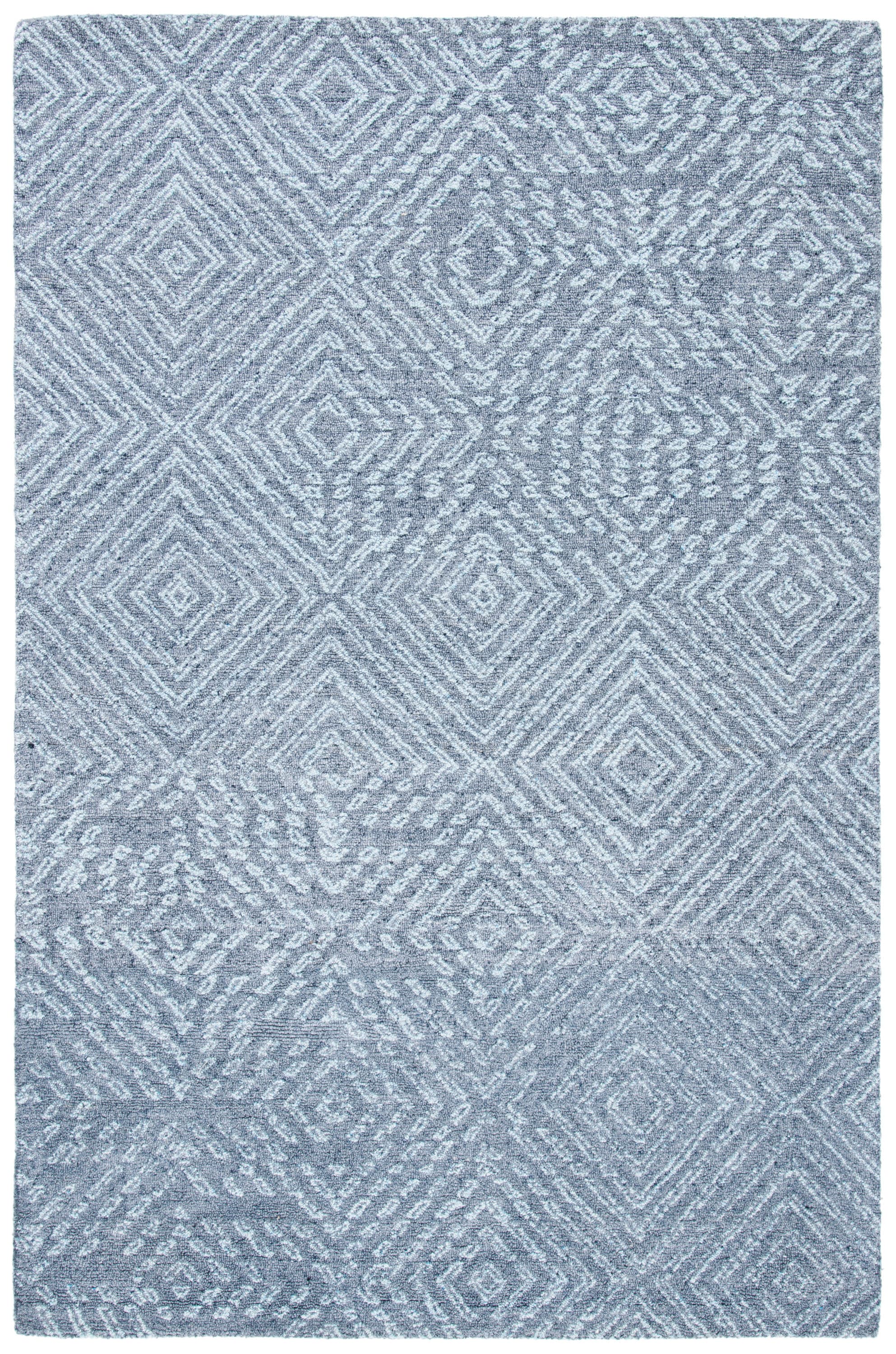 Safavieh ABT146M-6 Abstract Hinderika 6 x 9 (ft) Tufted Polyester Blue Rectangular Indoor Geometric Bohemian/Eclectic Area rug