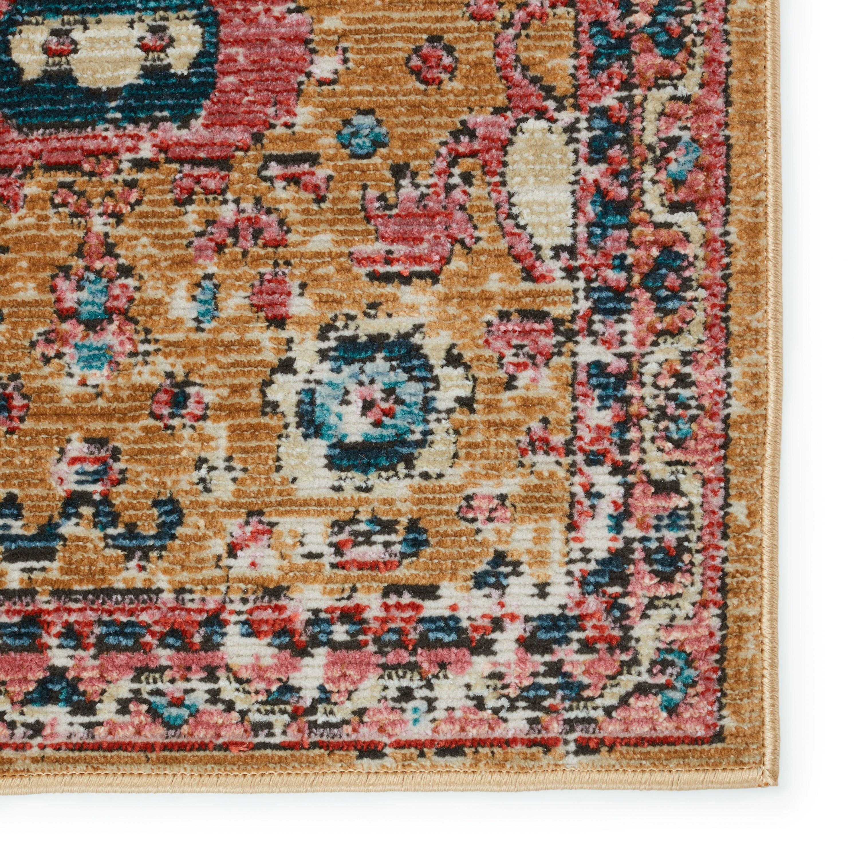 Reversible Blue and Cream 5' x 7' Traditional Wool Blend Rug