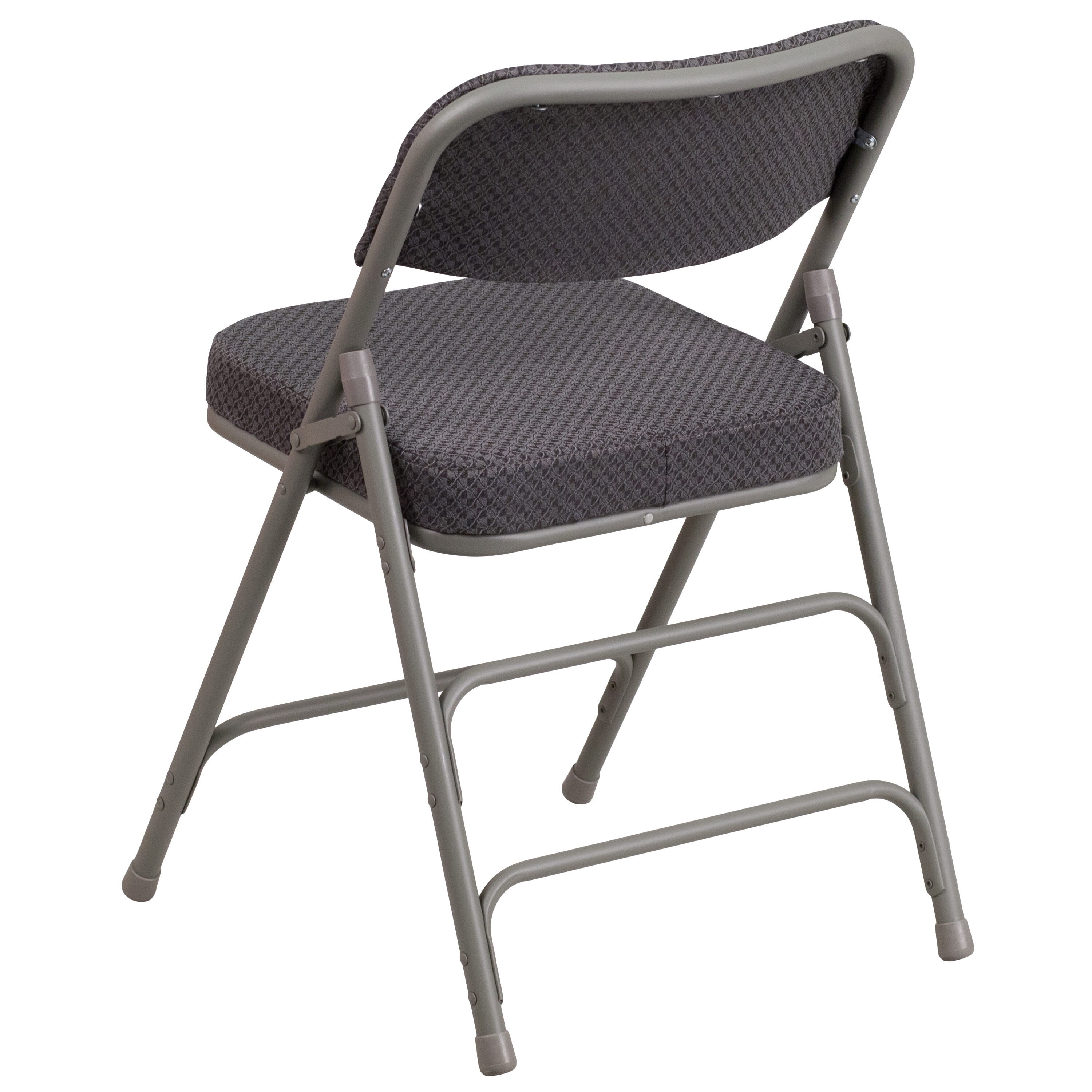 Ultra-Padded Gray Fabric Metal Folding Chair Set