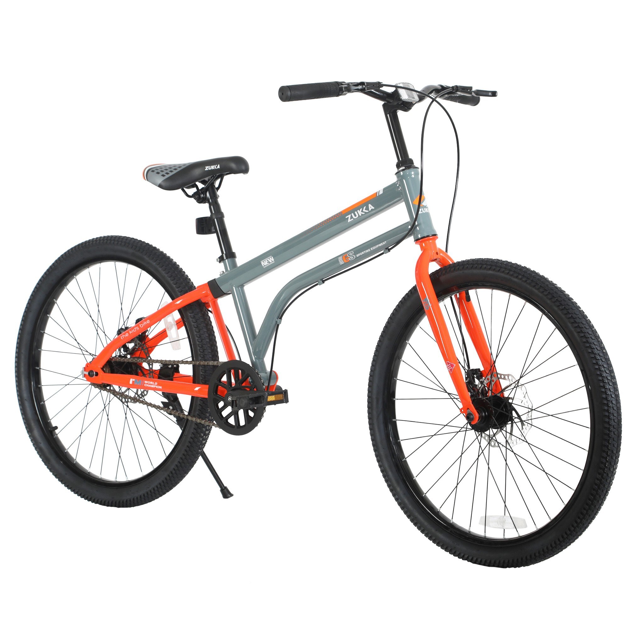 Rbied 24 Inch Kids Bike for Girls Boys Ages 10+ Single Speed Teen Bike with Dual Disc Brakes Grey