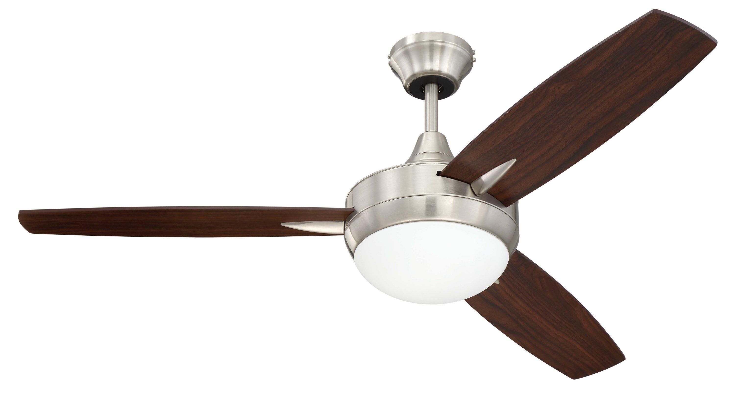 Craftmade TG48BNK3-UCI Targas 48-in Brushed Polished Nickel Integrated LED Indoor Downrod or Flush Mount Ceiling Fan with Light and Remote (3-Blade)