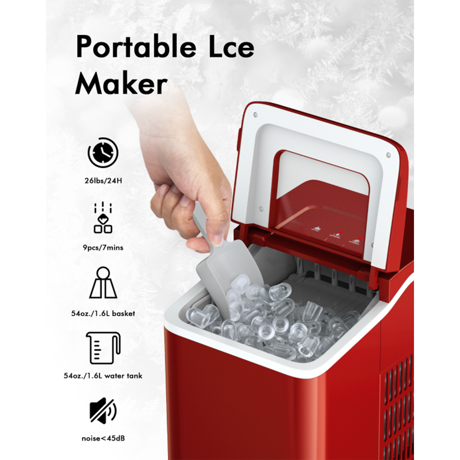 Mondawe OR-ES6816-MRS Ice-Makers - View #5