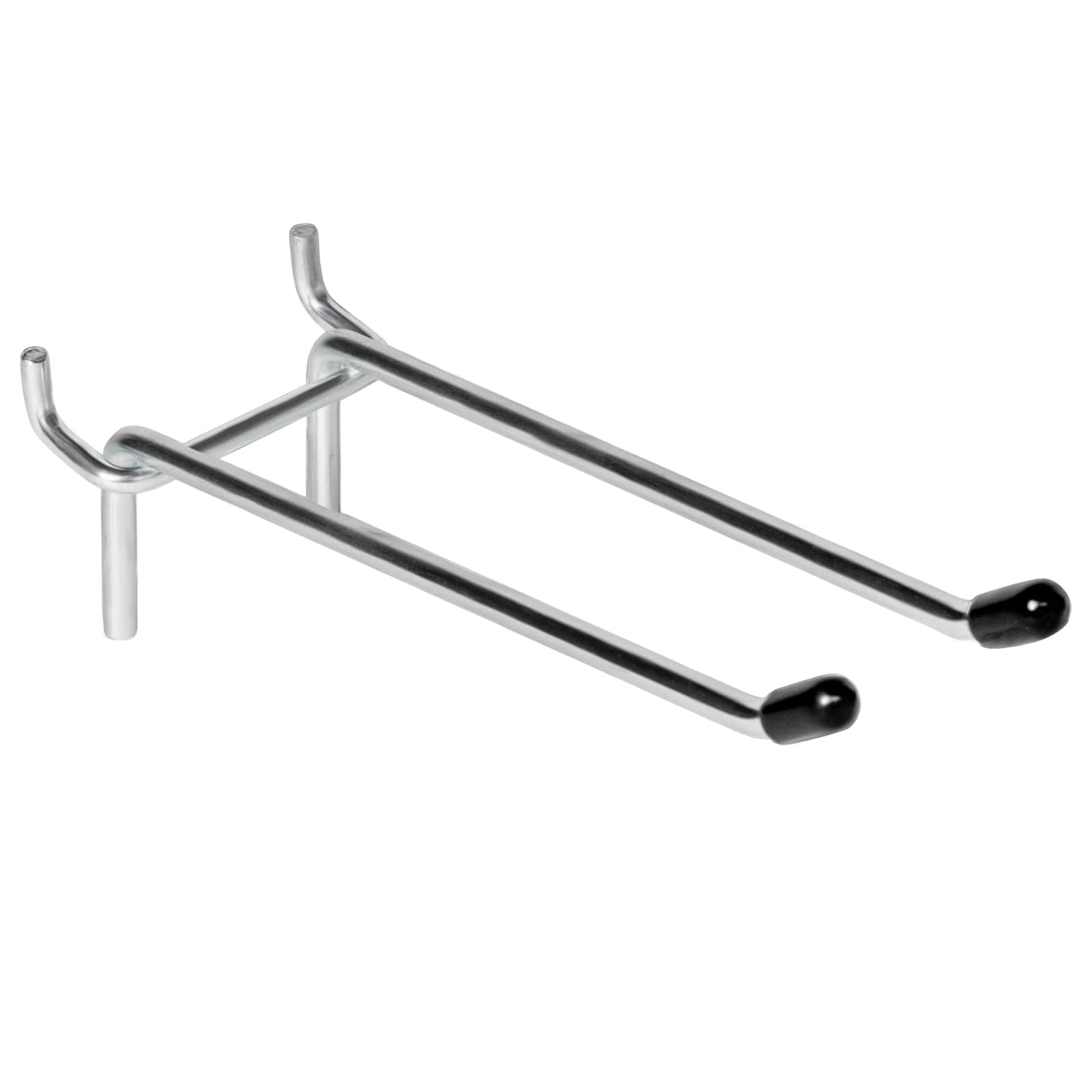 Aoibox  10 Piece 6 Inch Double Arm Pegboard Hooks 1 33 Inch Wide Spacing Galvanized Rubber Tips 20 lbs