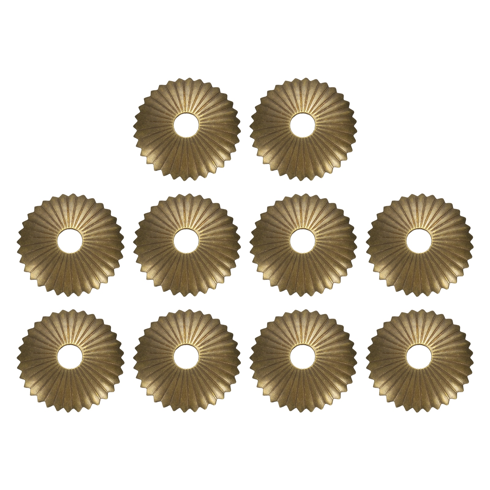 Unique Bargains 10pcs Cabinet Knob Backplate 1.1 Inch Radial Brass Backplate Washers Classical Furniture Decoration Gasket for Cabinet Drawer Cupboard Doors Hardware (Bronze Tone)