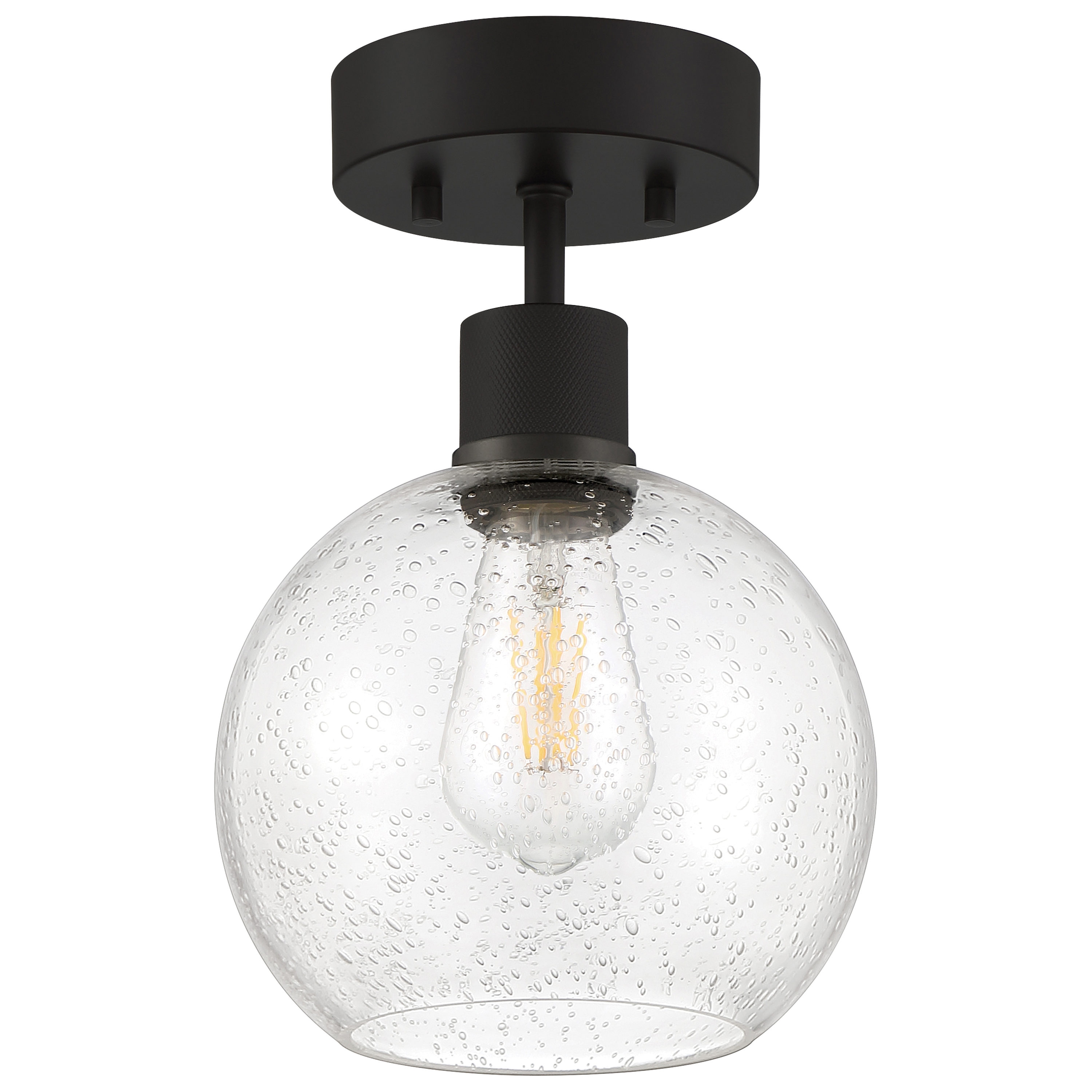 Burgundy Globe 12" Matte Black LED Indoor/Outdoor Light Fixture