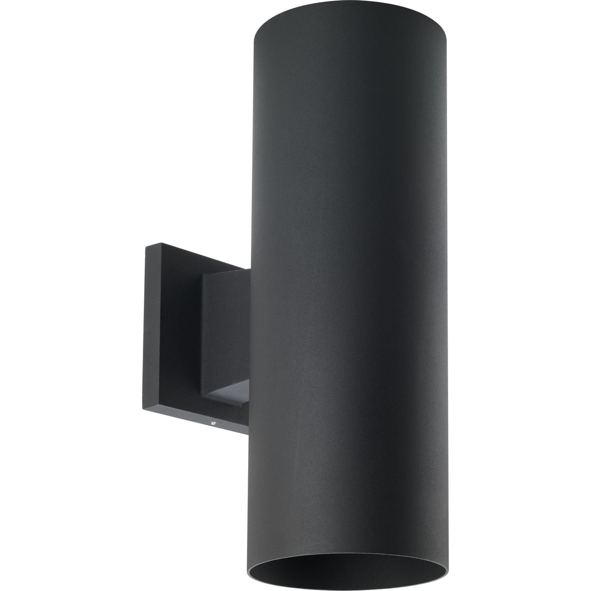 Progress Lighting P560290-031 Cyl RNDS 5IN 2 -Light 14-in H Black Hardwired Outdoor Wall Light