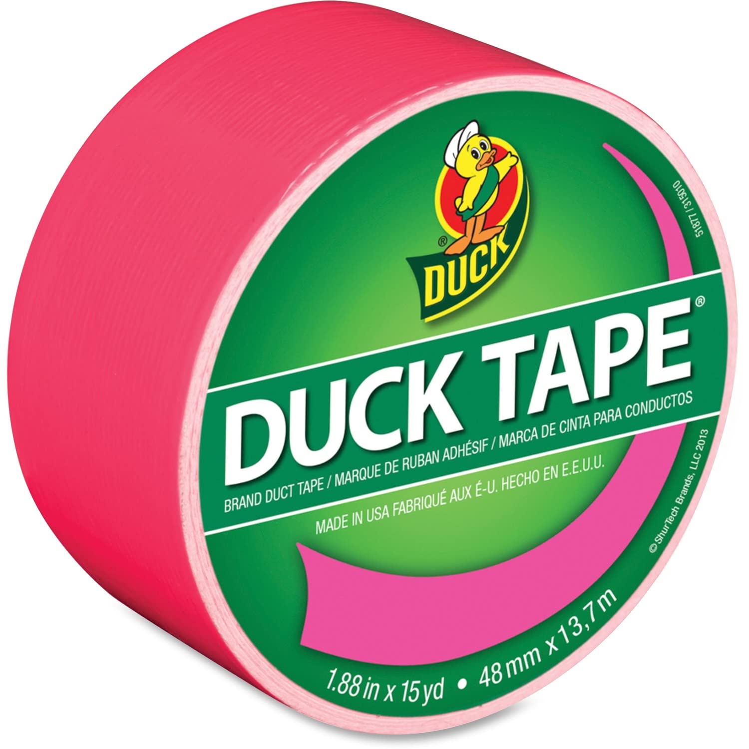 Duck  Brand 1.88Inch x 15 Yards Neon Pink Duct Tape Roll