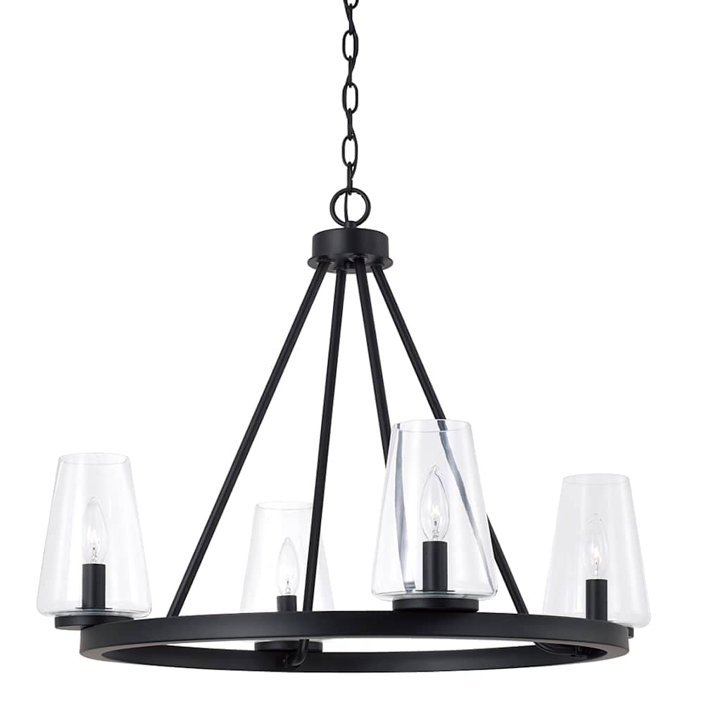 Capital Lighting  461941662 Aaron 4 Light 28 Inch Wide Taper Candle Ring Chandelier