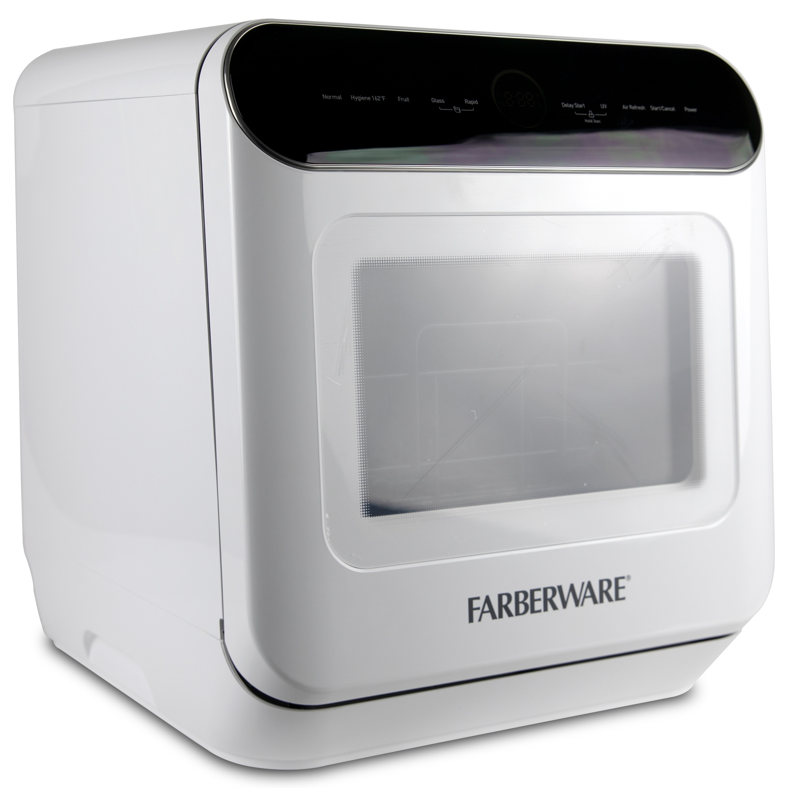 I'm trying out this tiny Farberware dishwasher that's about the size of a  large microwave. It's the only portable dishwasher to my knowledge that has  a built in water tank; no faucet