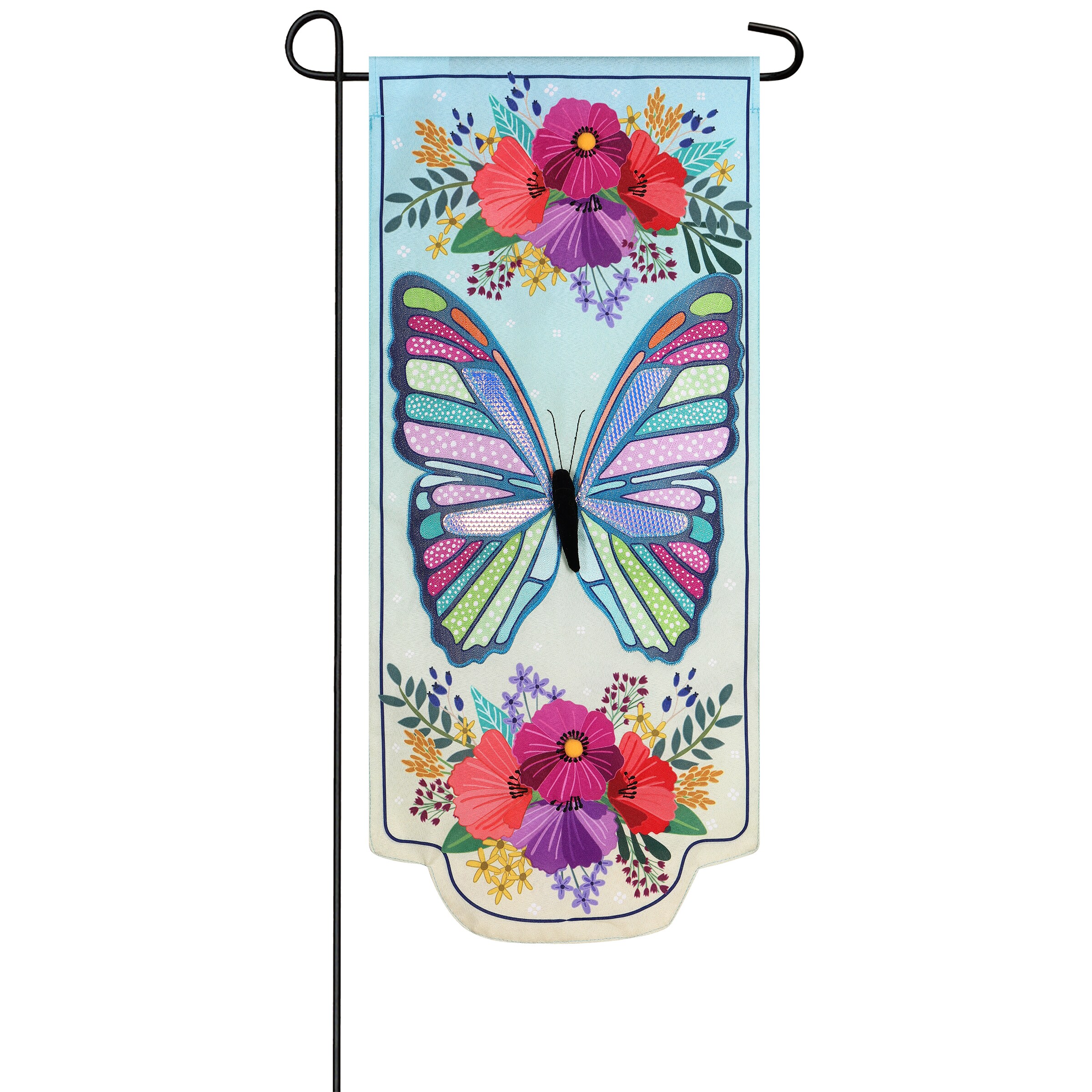 Evergreen Butterfly Outdoor Wall Thermometer, Blue