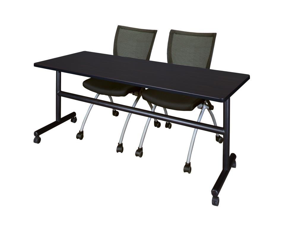 Regency MKFT7230MW09BK Training Brown 4-Person Training Table (72-in W x 29-in H)