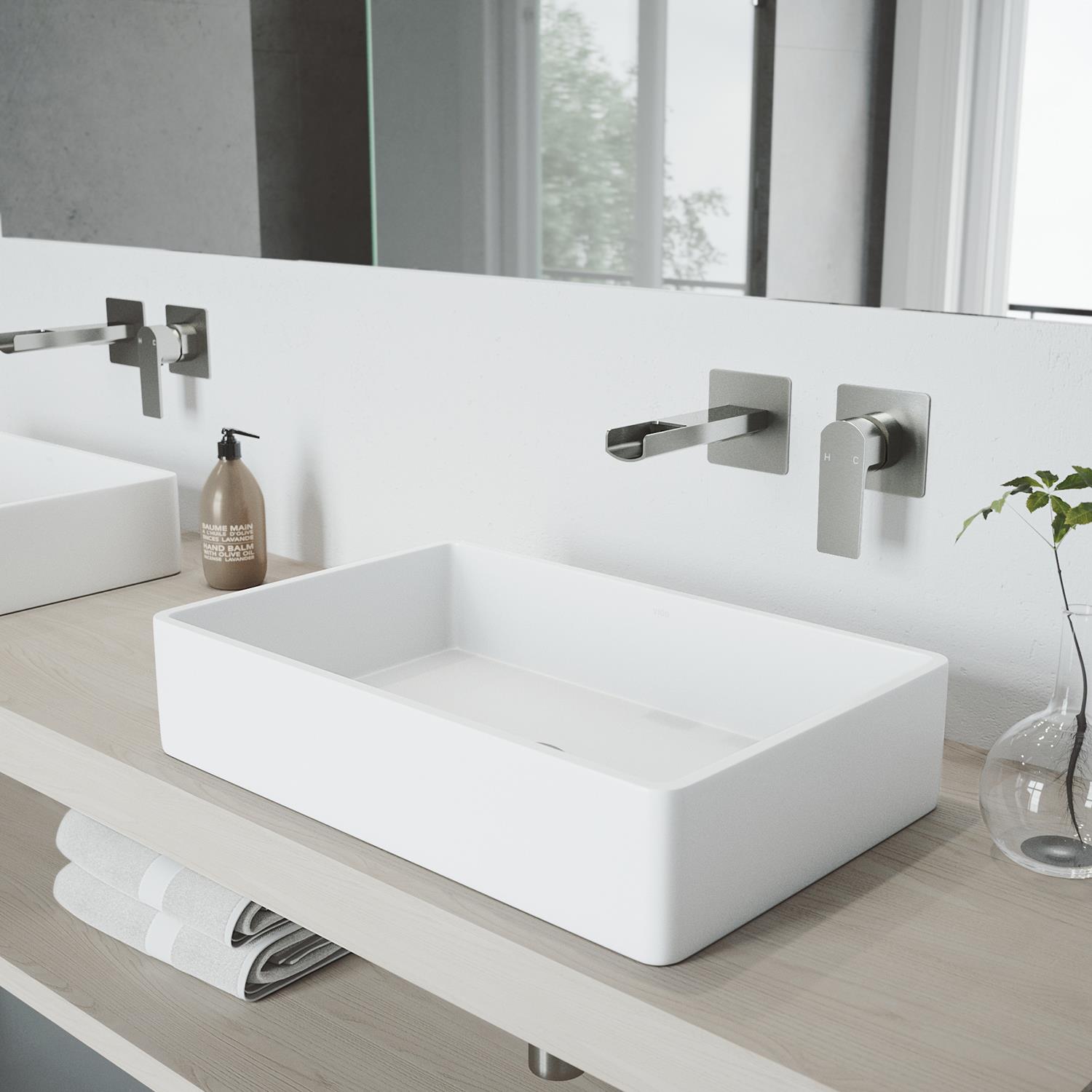 Modern Contemporary Black Nickel Wall Mounted Bathroom Faucet