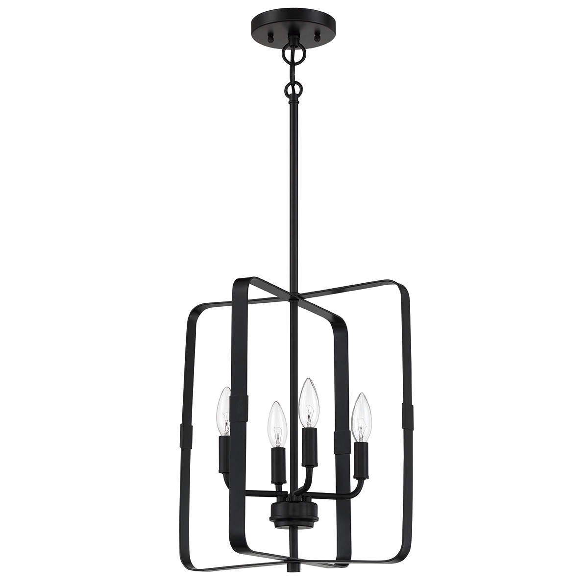 Craftmade 56034-FB Stowe 4 -Light Flat Black Transitional Geometric Medium Hanging Pendant light