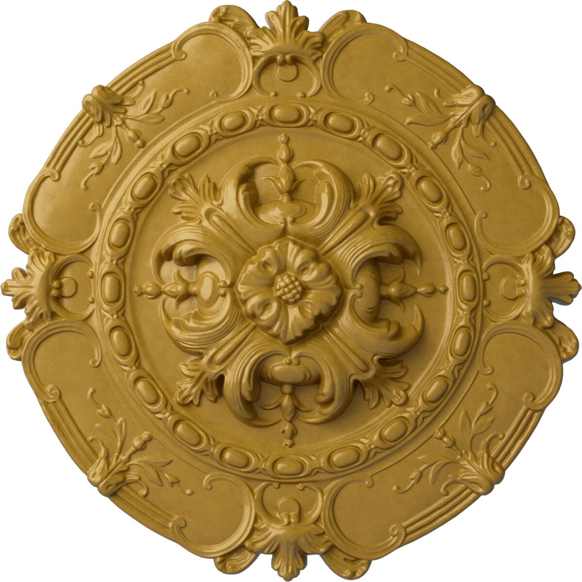 Ekena Millwork CM16SOIGS Southampton 16.5-in W x 16.5-in L Painted Iridescent Gold Polyurethane Whole Ceiling Medallion