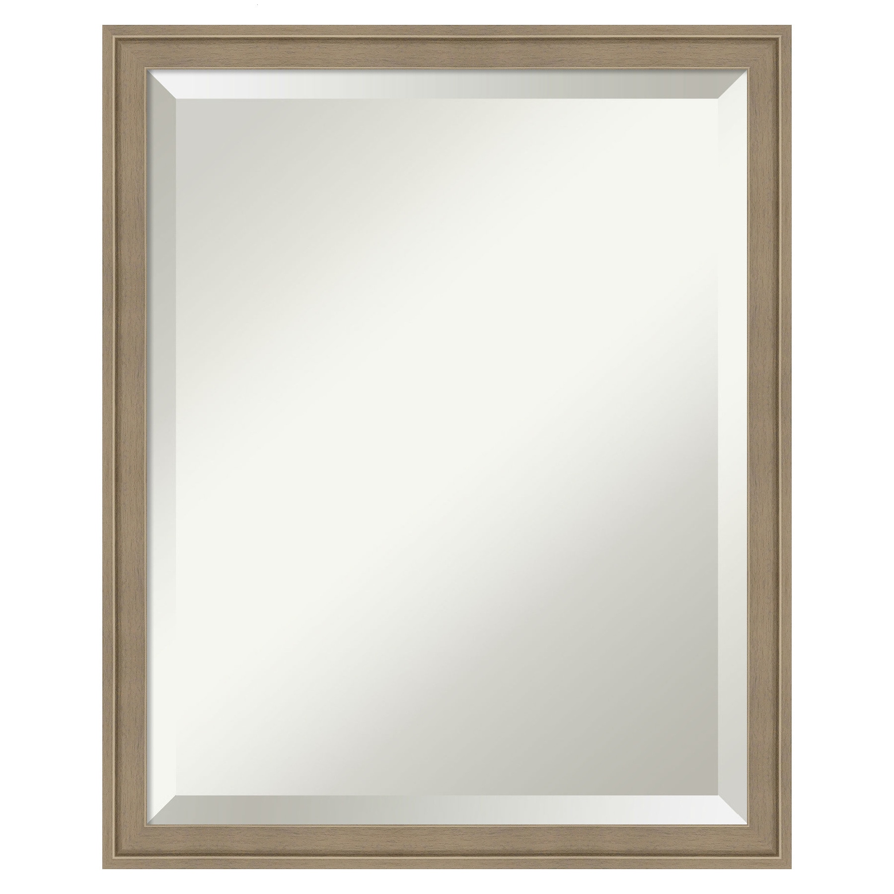 Amanti Art Florence Light Brown Frame 17.75-in W x 21.75-in H Rectangle Florence Light Brown Framed Vanity Mirror