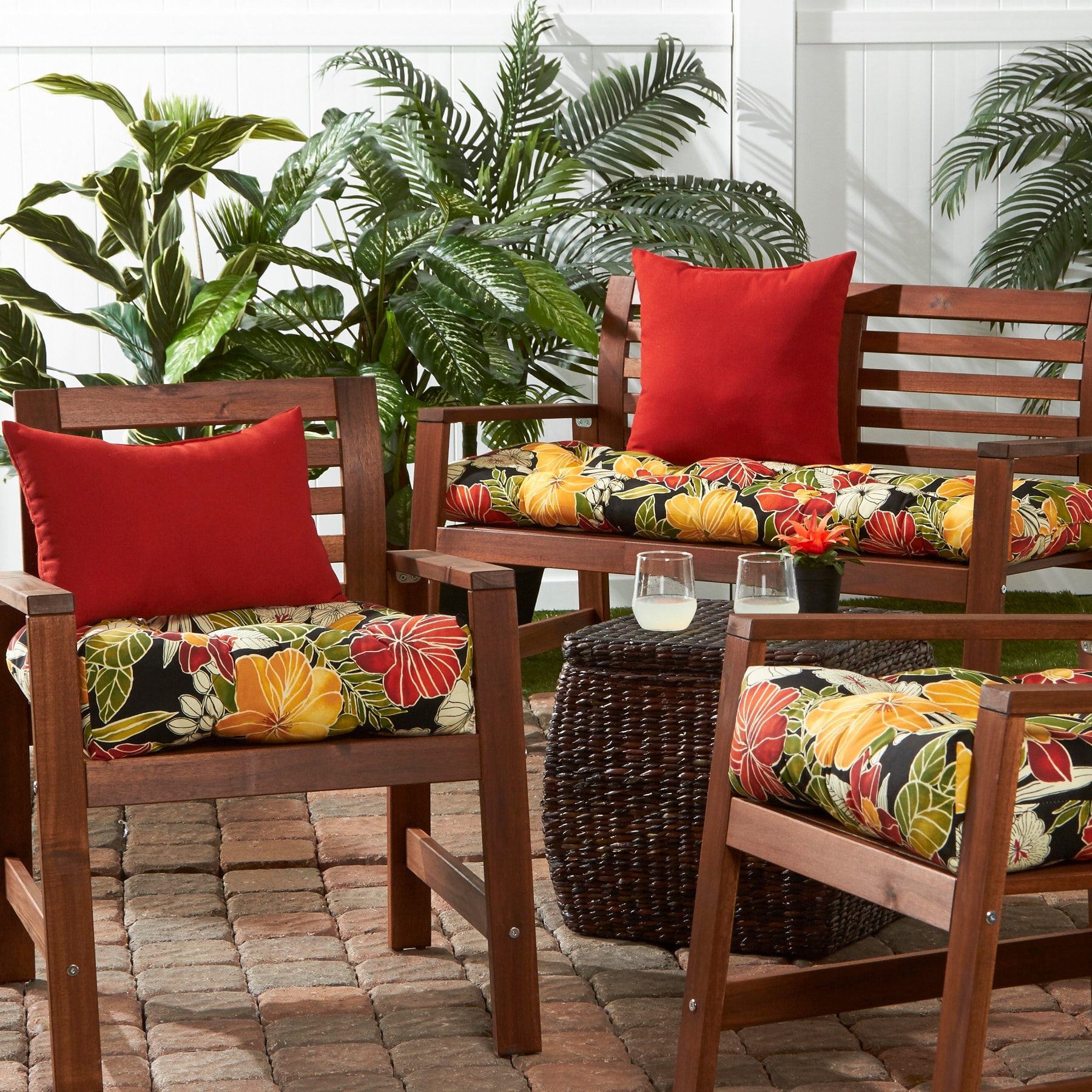 Greendale Home Fashions OC4800-ALOHA-BLACK Patio-Furniture-Cushions - View #6