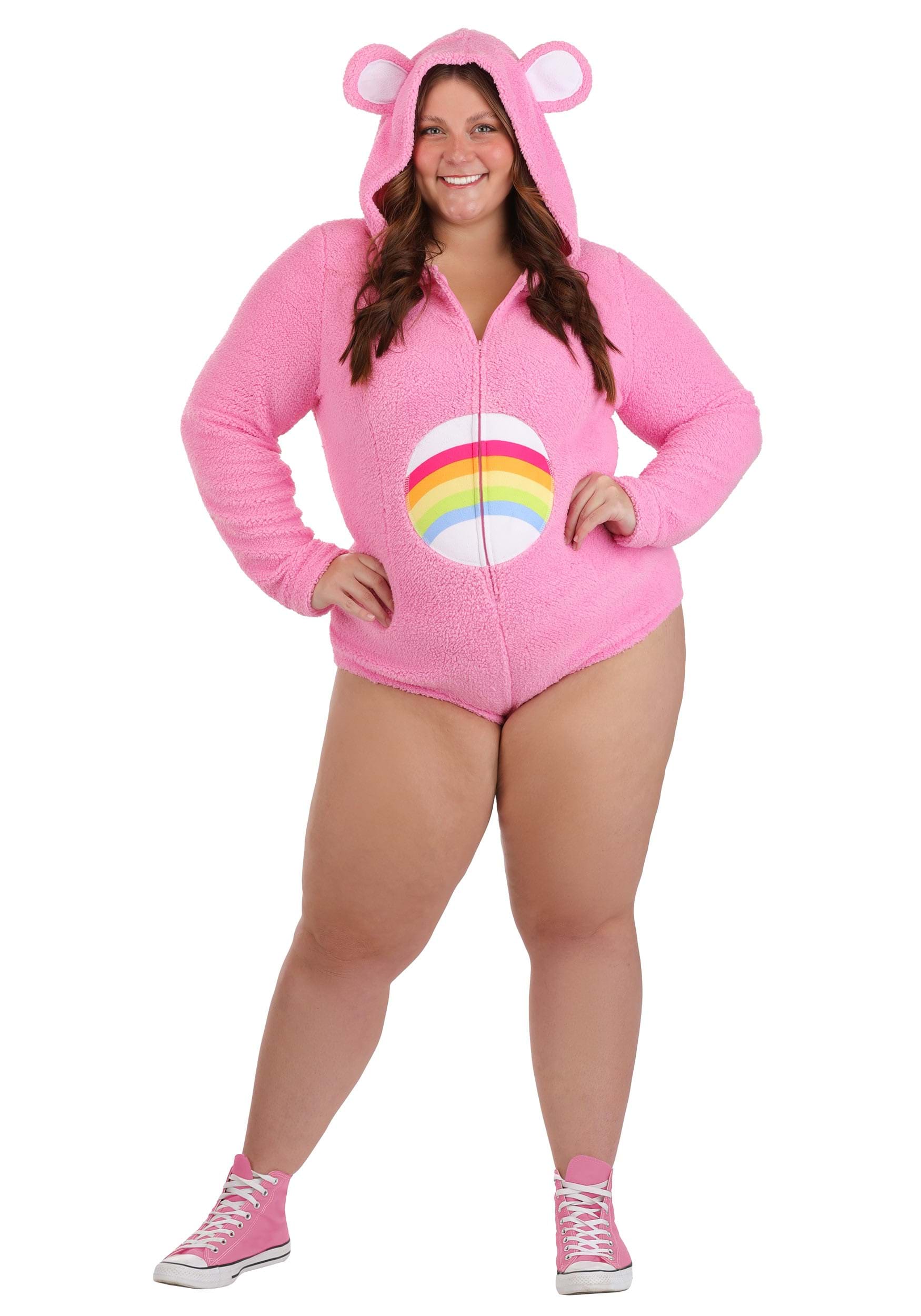 Plus Size Cheer Bear Romper Women's Costume | Care Bears Costumes | Adult | Womens | 3X | Pink/Red/White | FUN Costumes