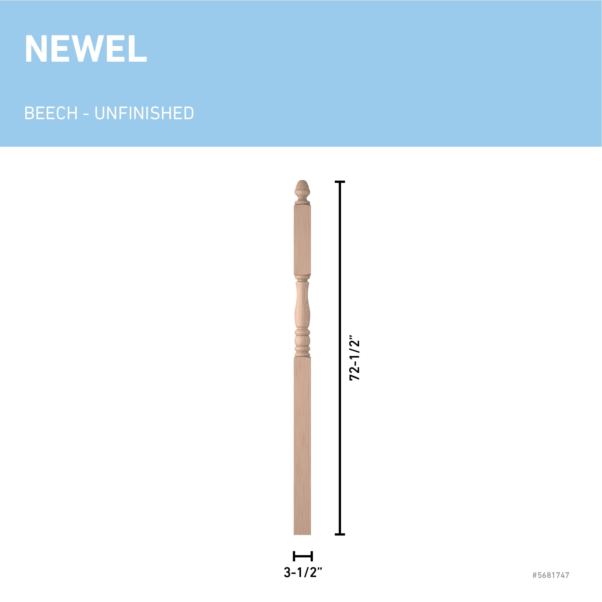 L.J. Smith Stair Systems LJP-3346-B Interior-Stairpart-Newel-Posts - View #3