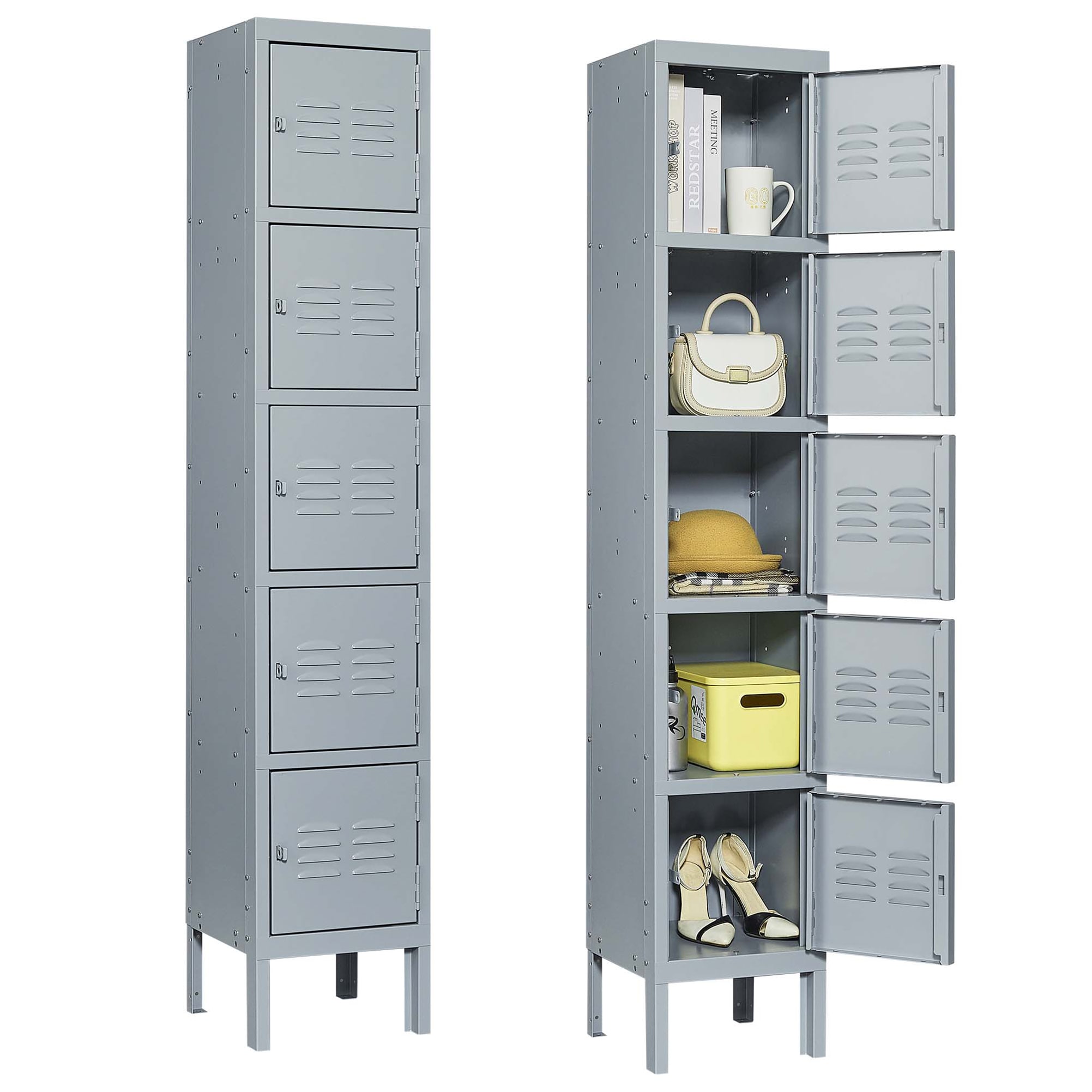 Kahomvis MAKE-QPO2-991 12-Inches W x 66-Inches H x 12-Inches D Steel Full Storage Lockers
